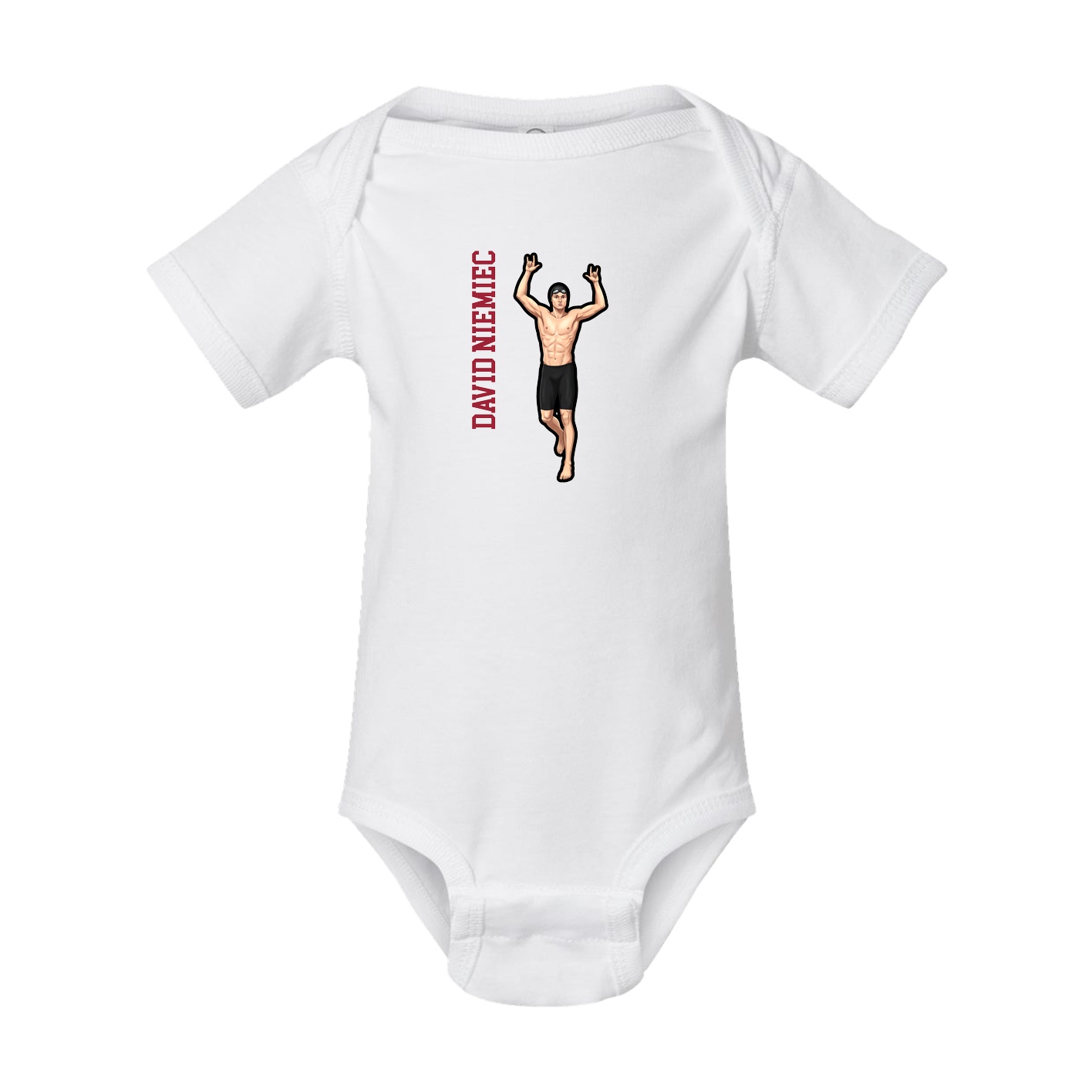 Baby Onesie — Name Vertical in White