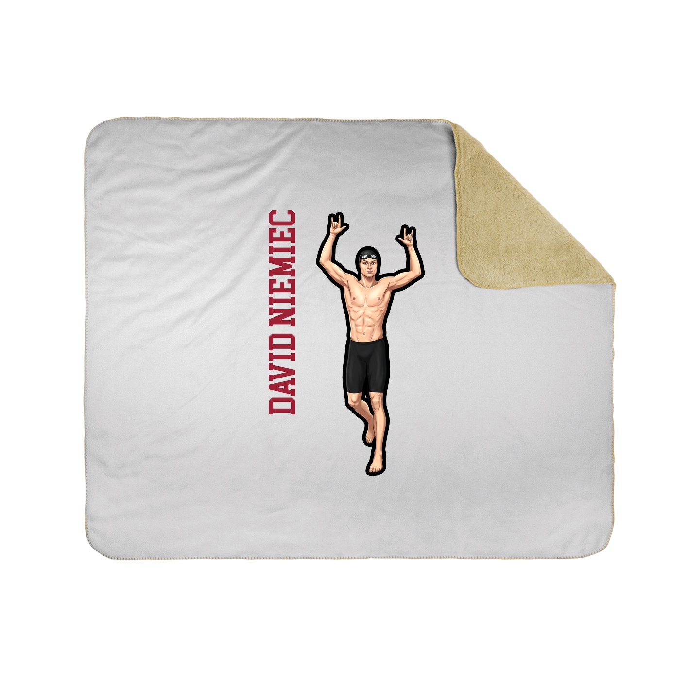 Throw Blanket — Name Vertical in White