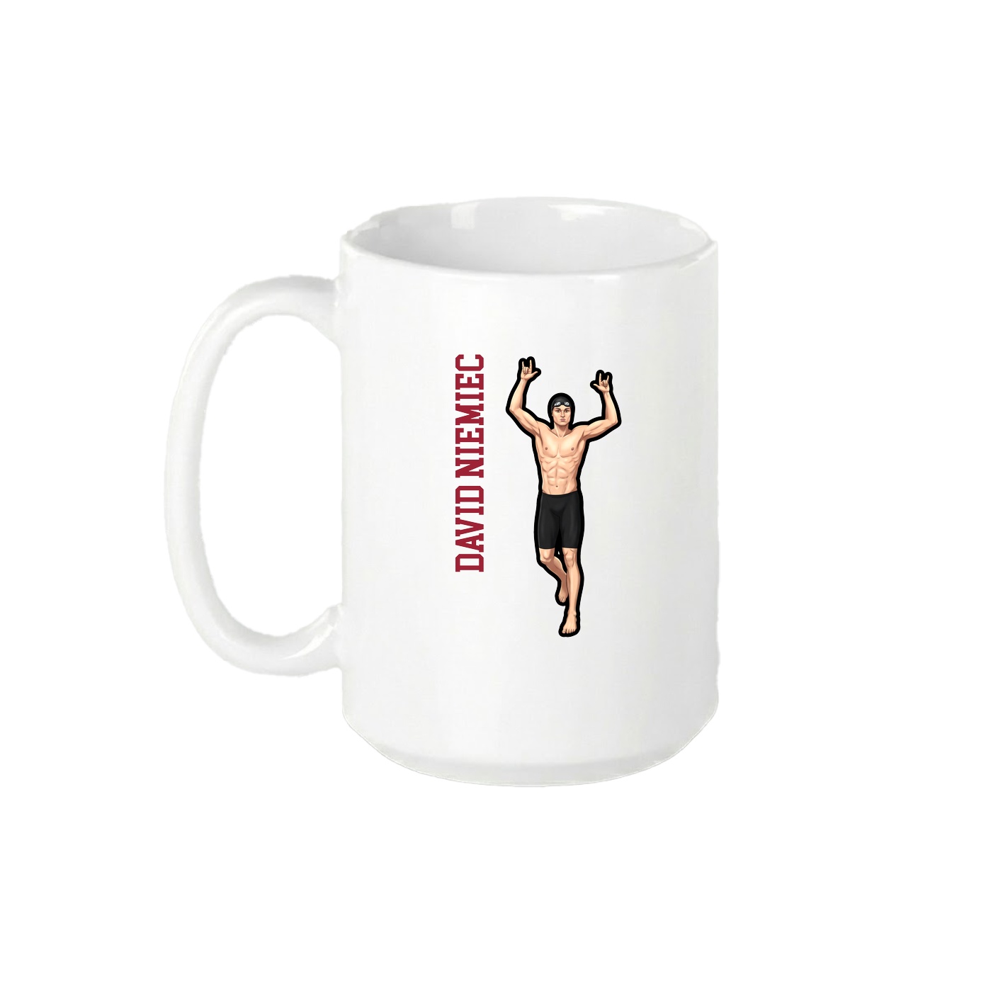 15oz Coffee Mug — Name Vertical in White