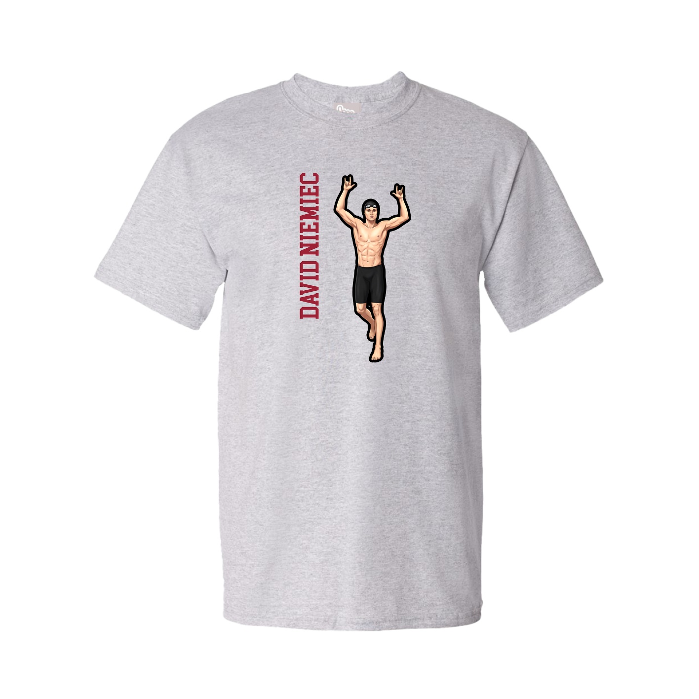 Youth Tee — Name Vertical in Grey
