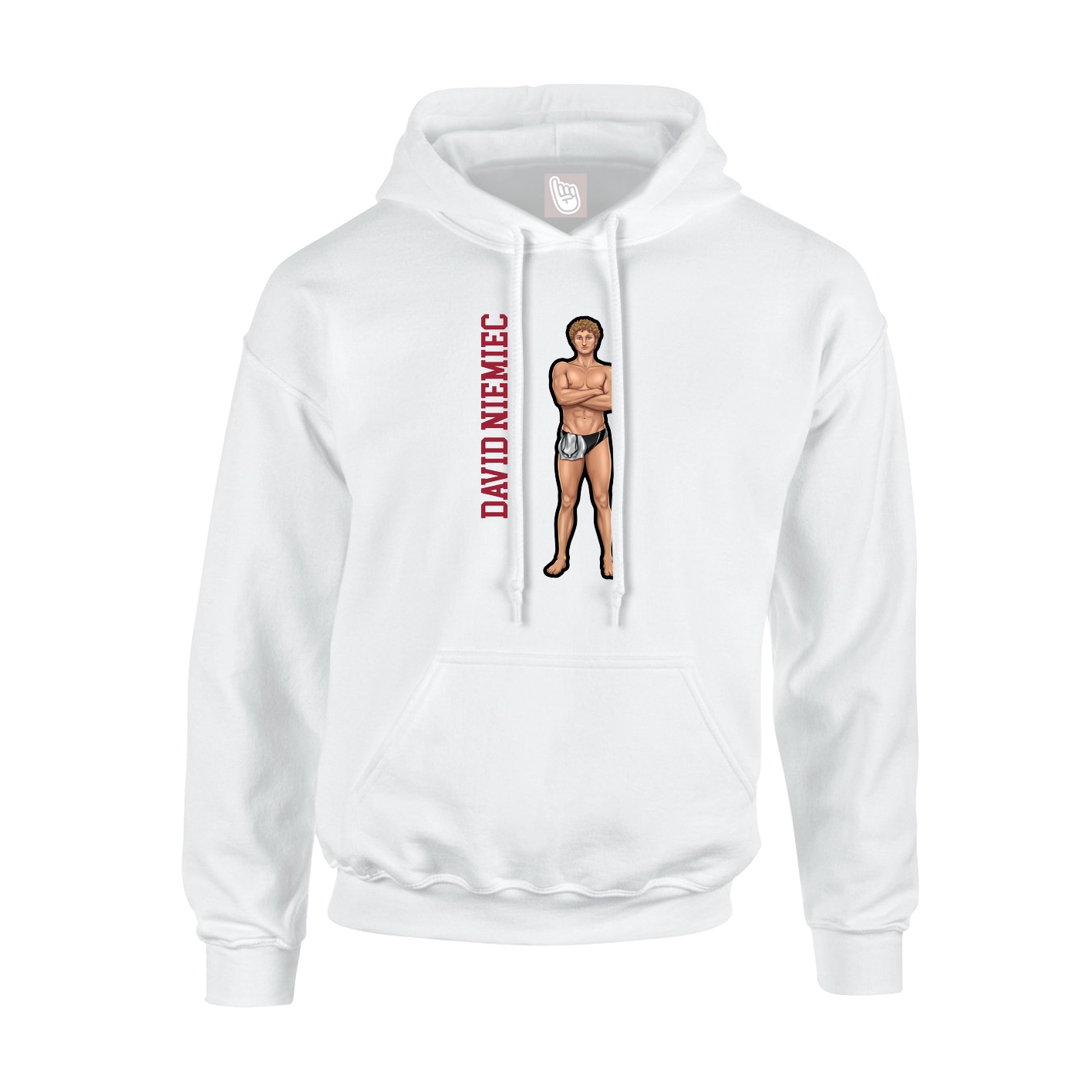 Youth Hoodie — Name Vertical in White