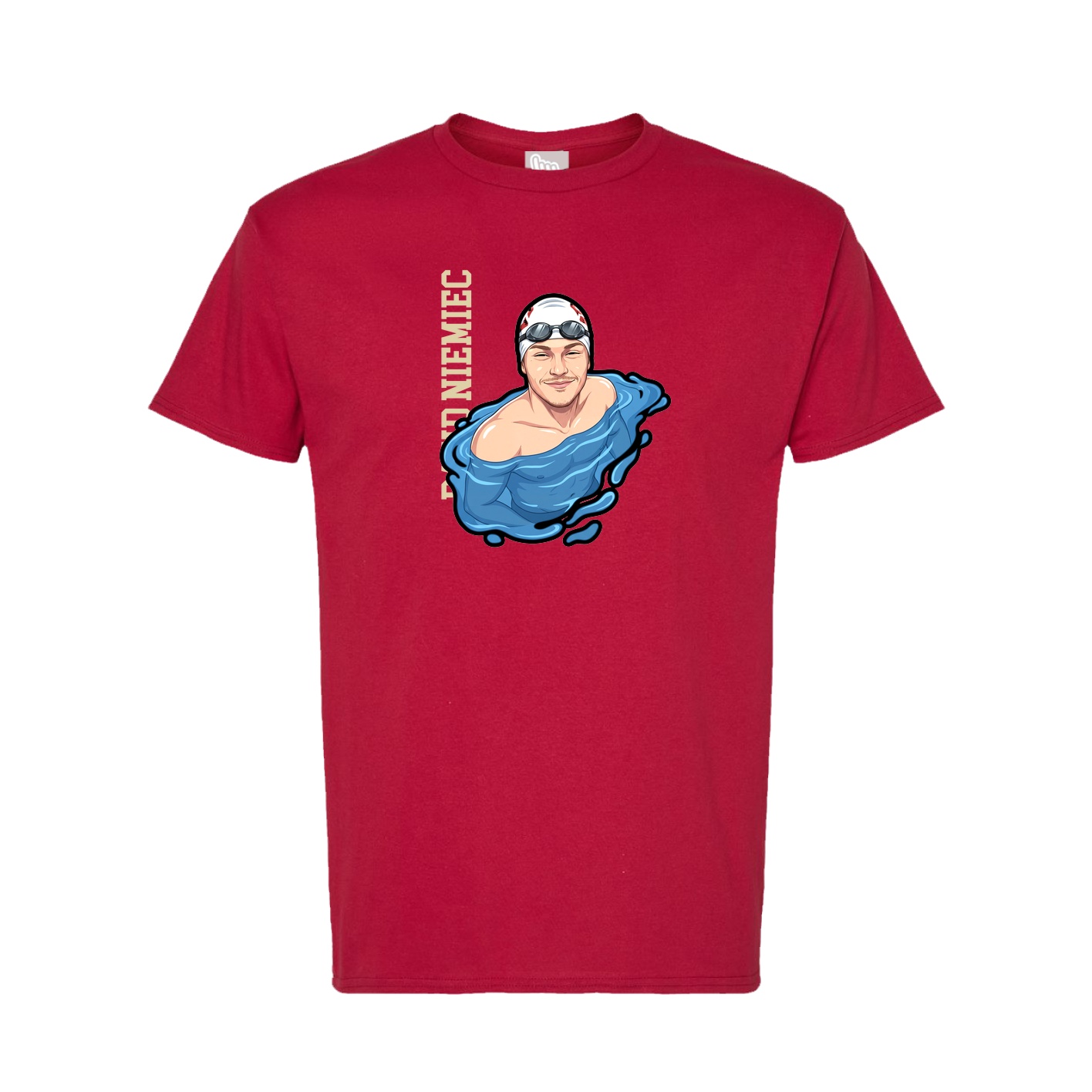 Tee — Name Vertical in Crimson