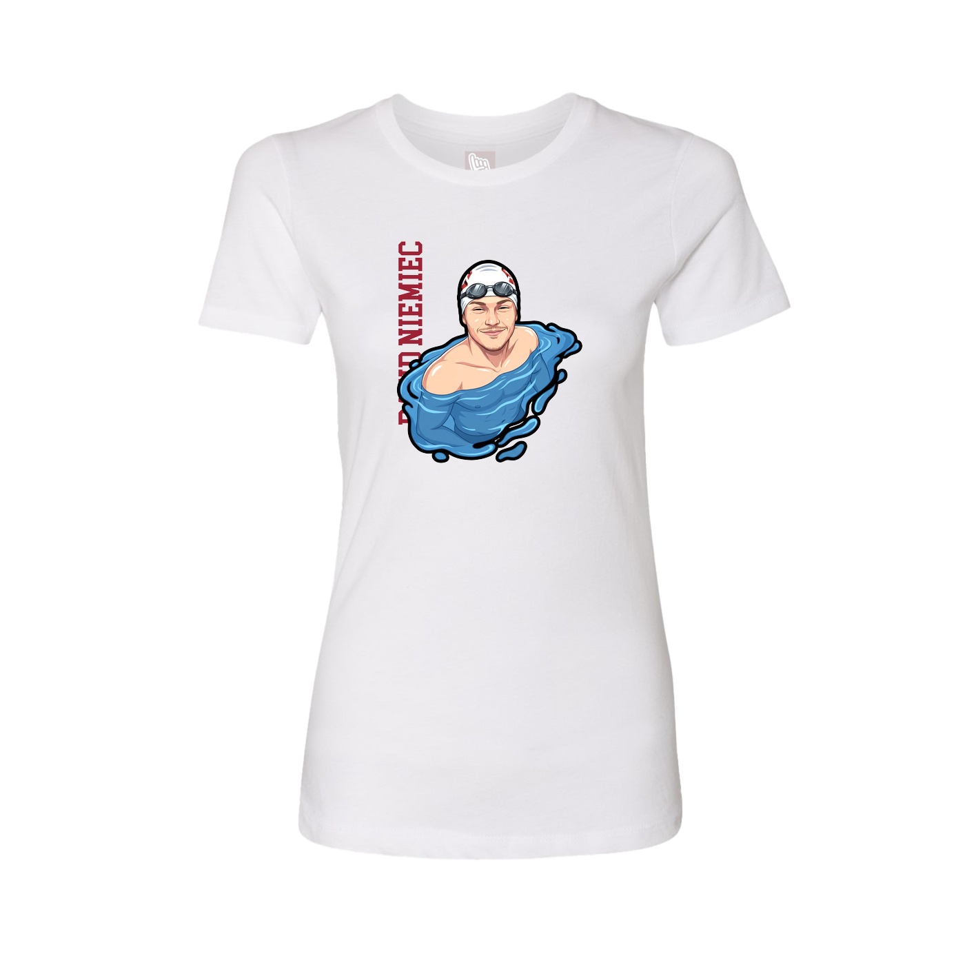 Womens Tee — Name Vertical in White