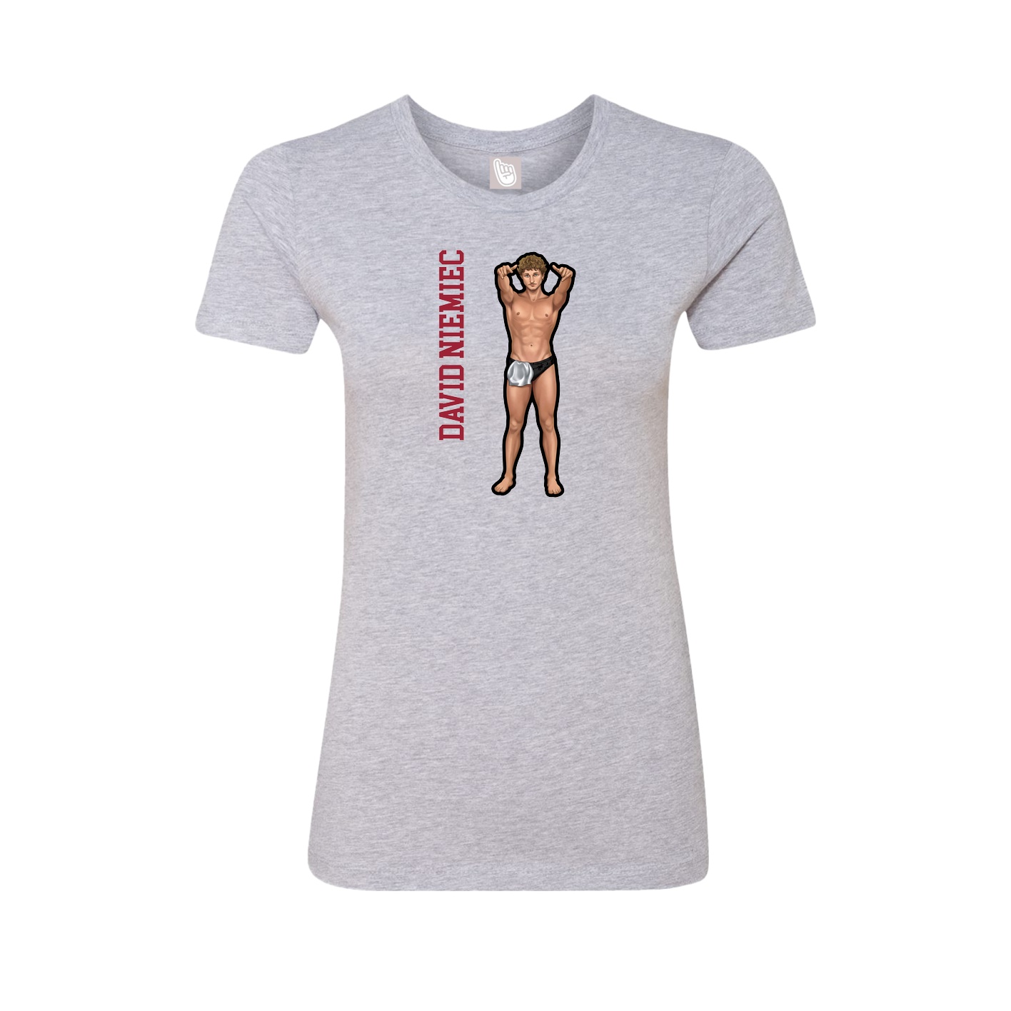 Womens Tee — Name Vertical in Grey