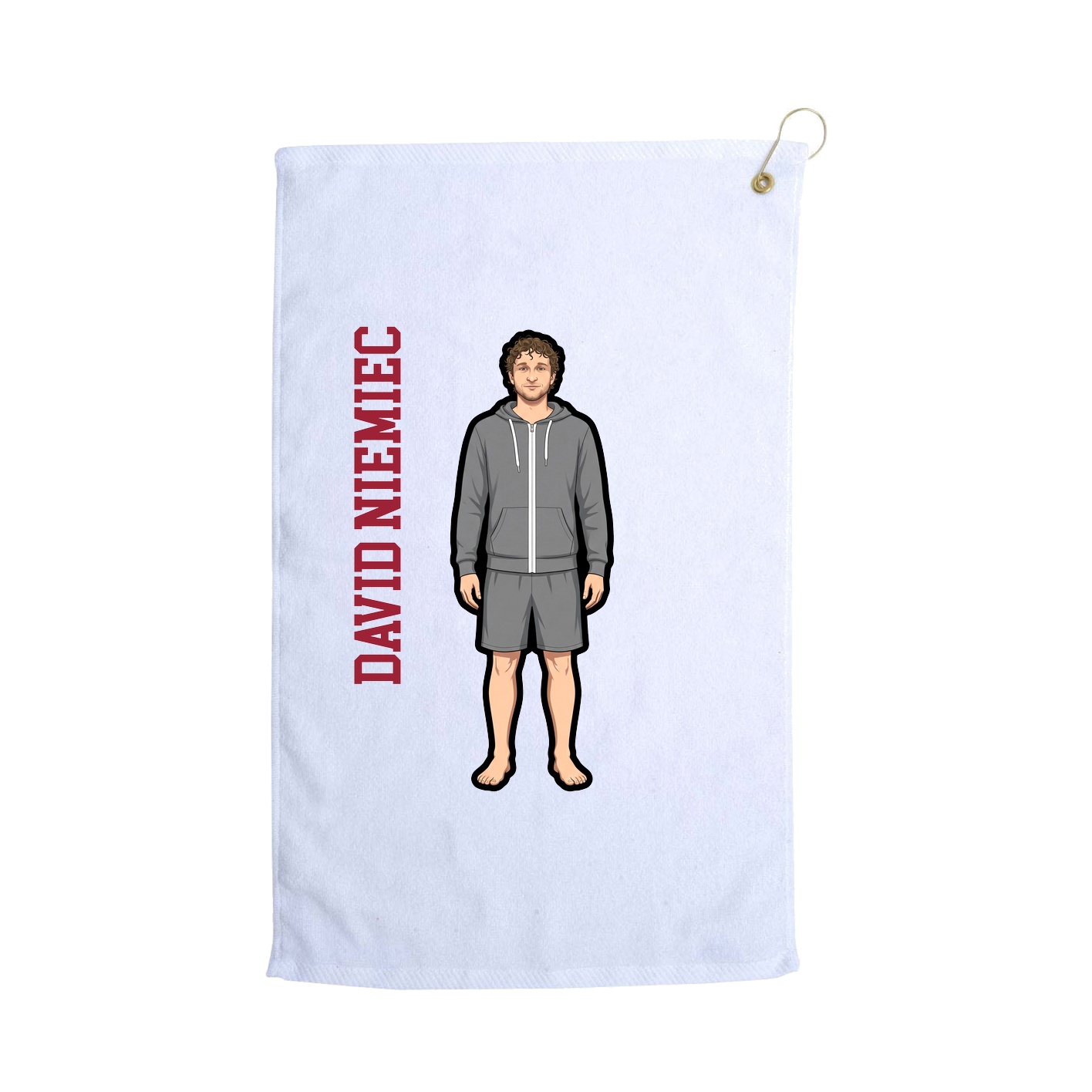 Golf Towel — Name Vertical in White