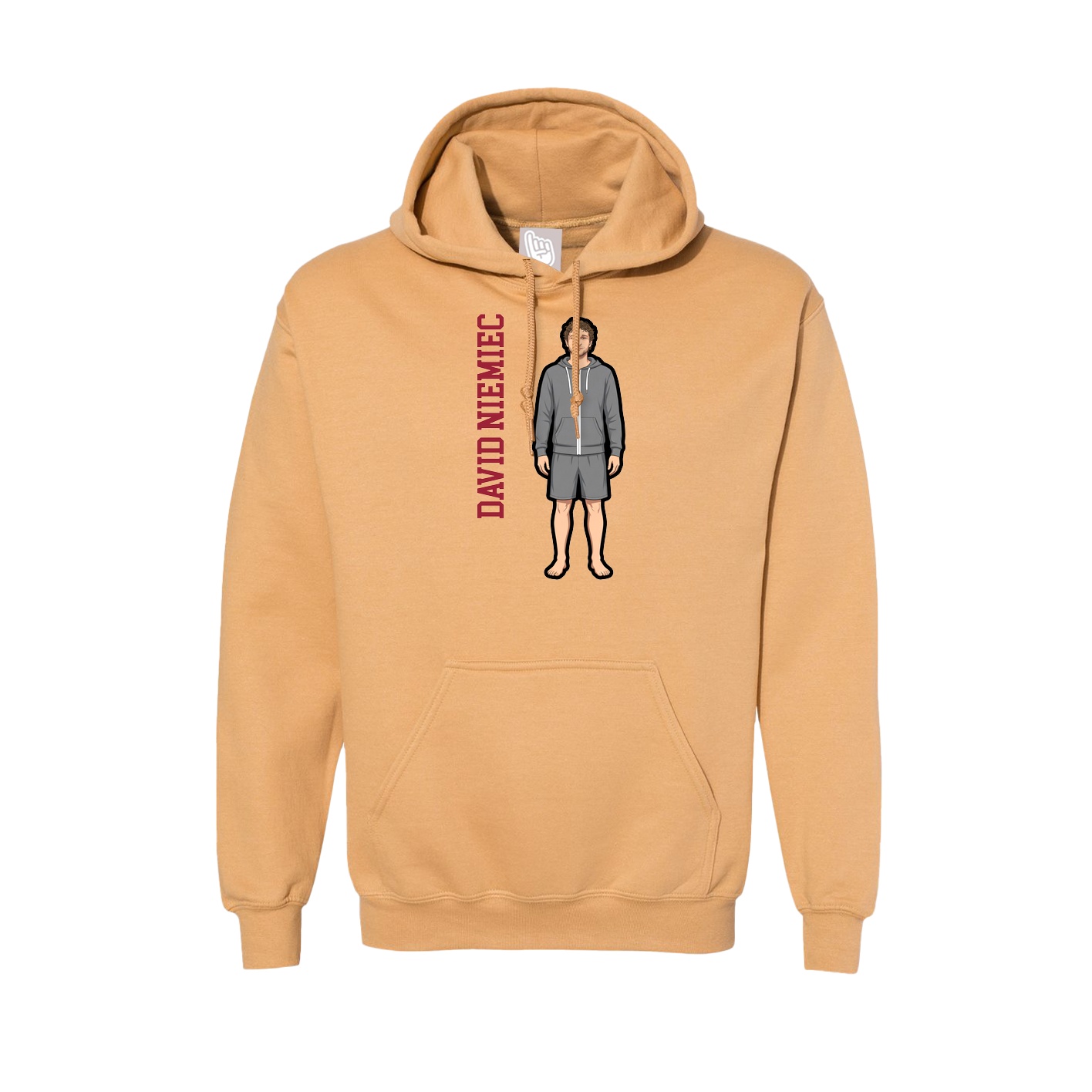Hoodie — Name Vertical in Vegas Gold