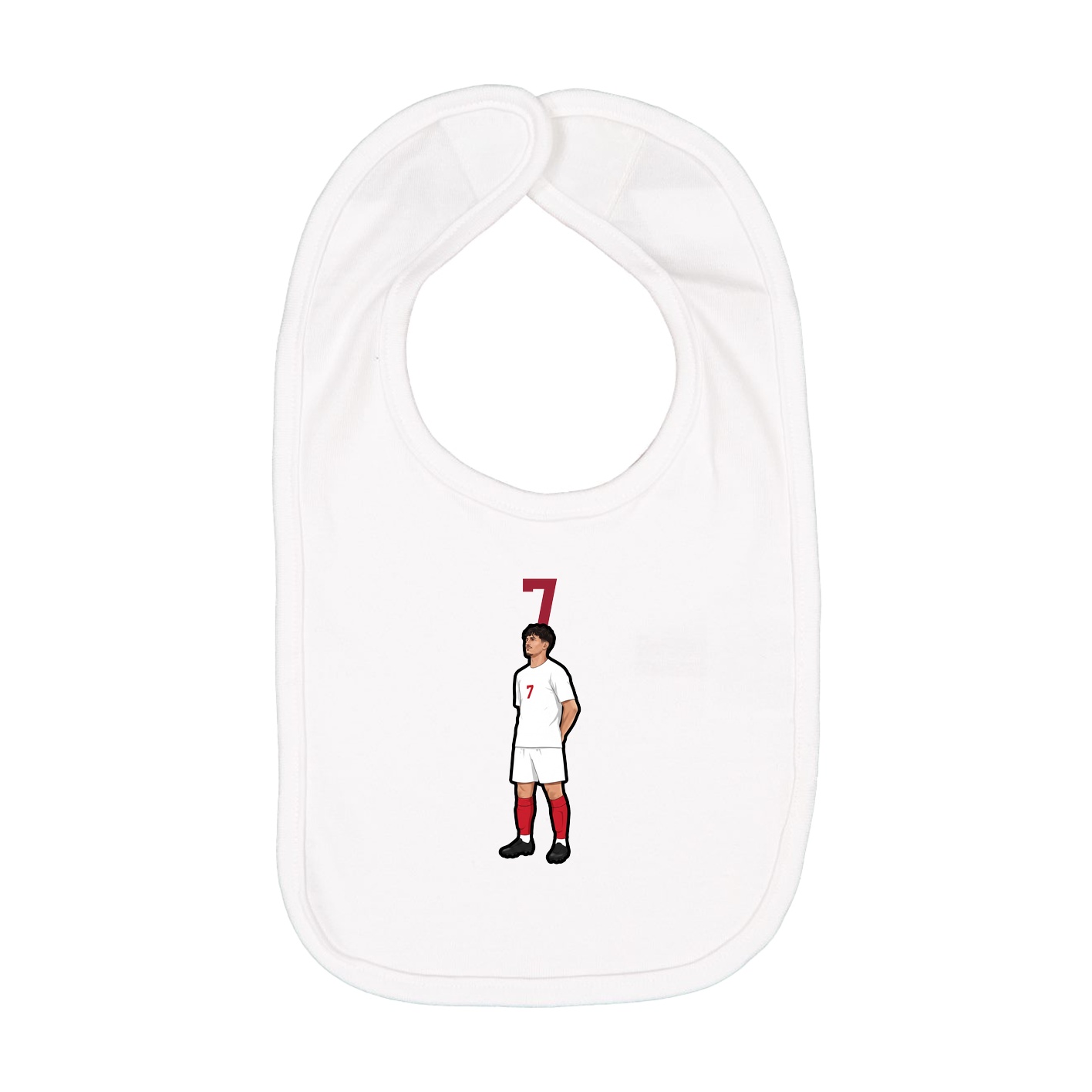 Infant Bib — Number Top in White