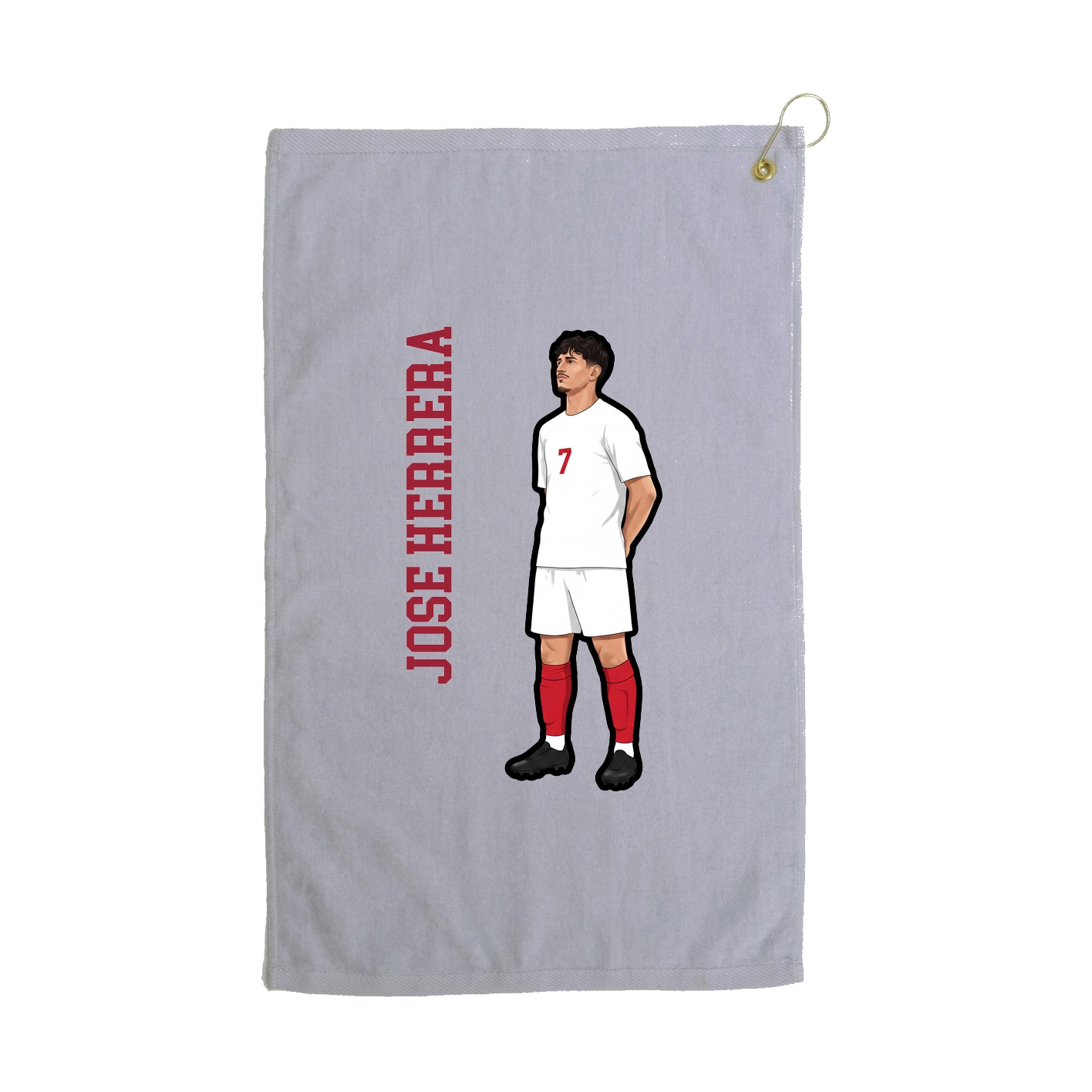 Golf Towel — Name Vertical in Grey