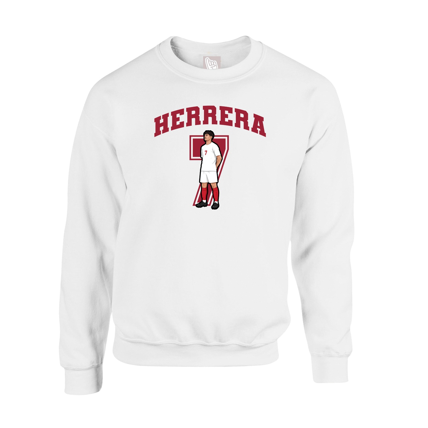 Fleece Crew — Number in White