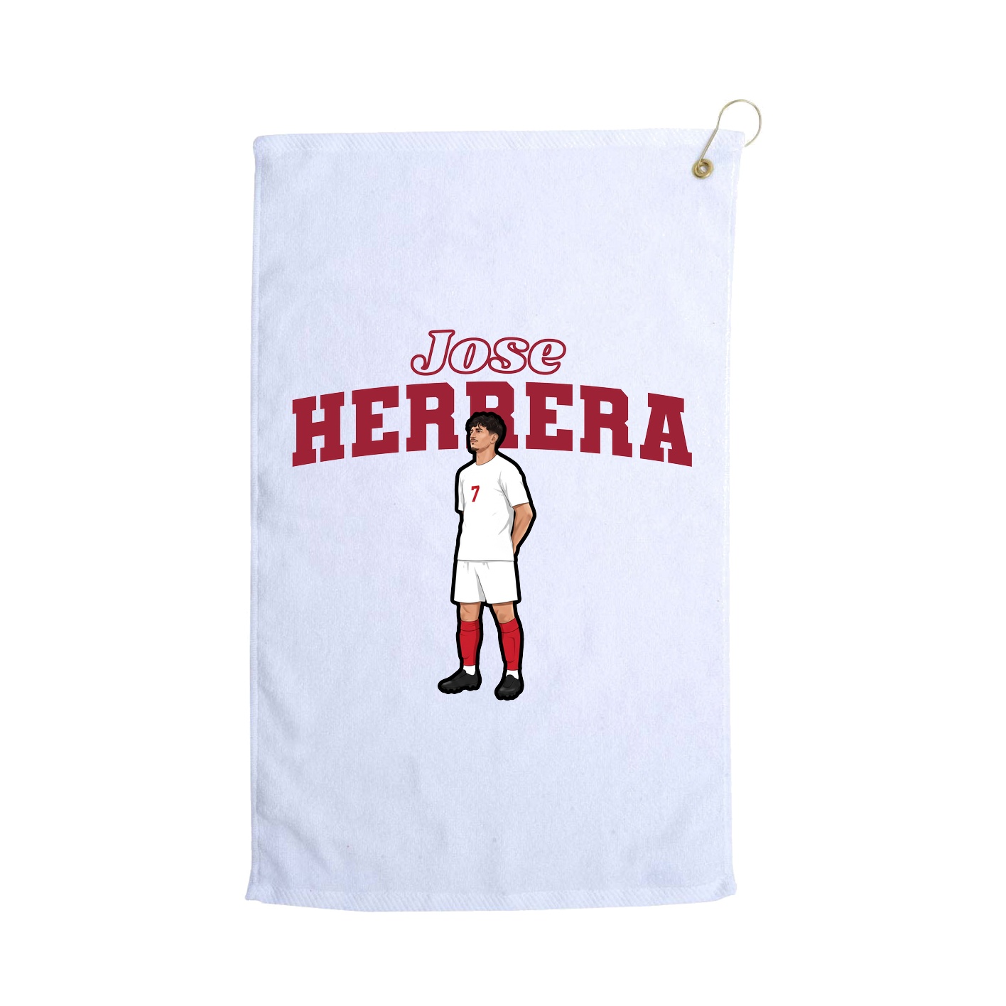 Golf Towel — Name Arch in White