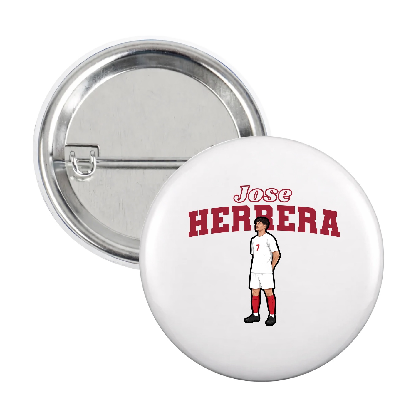Game Day Button — Name Arch in White