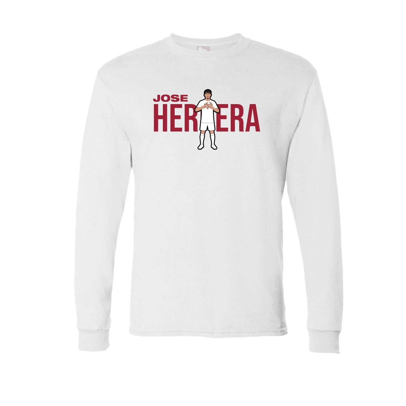 Long Sleeve Tee — Player Name in White