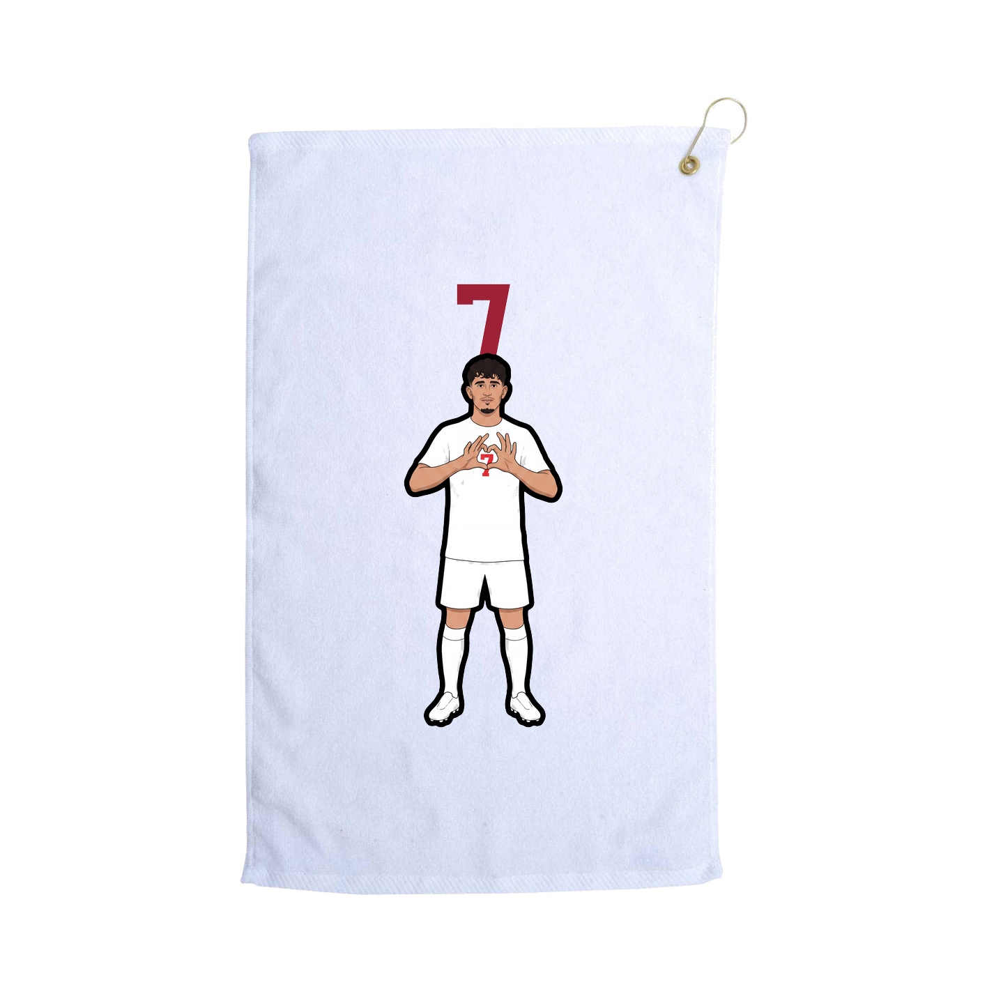 Golf Towel — Number Top in White