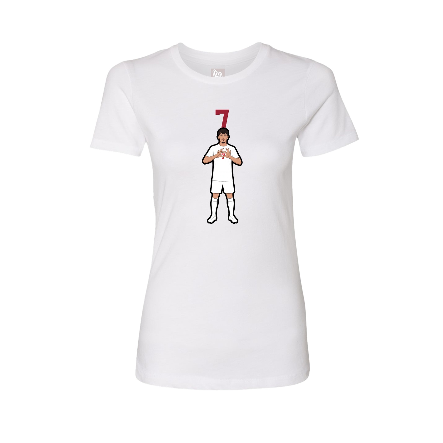 Fitted Women's Tee — Number Top in White