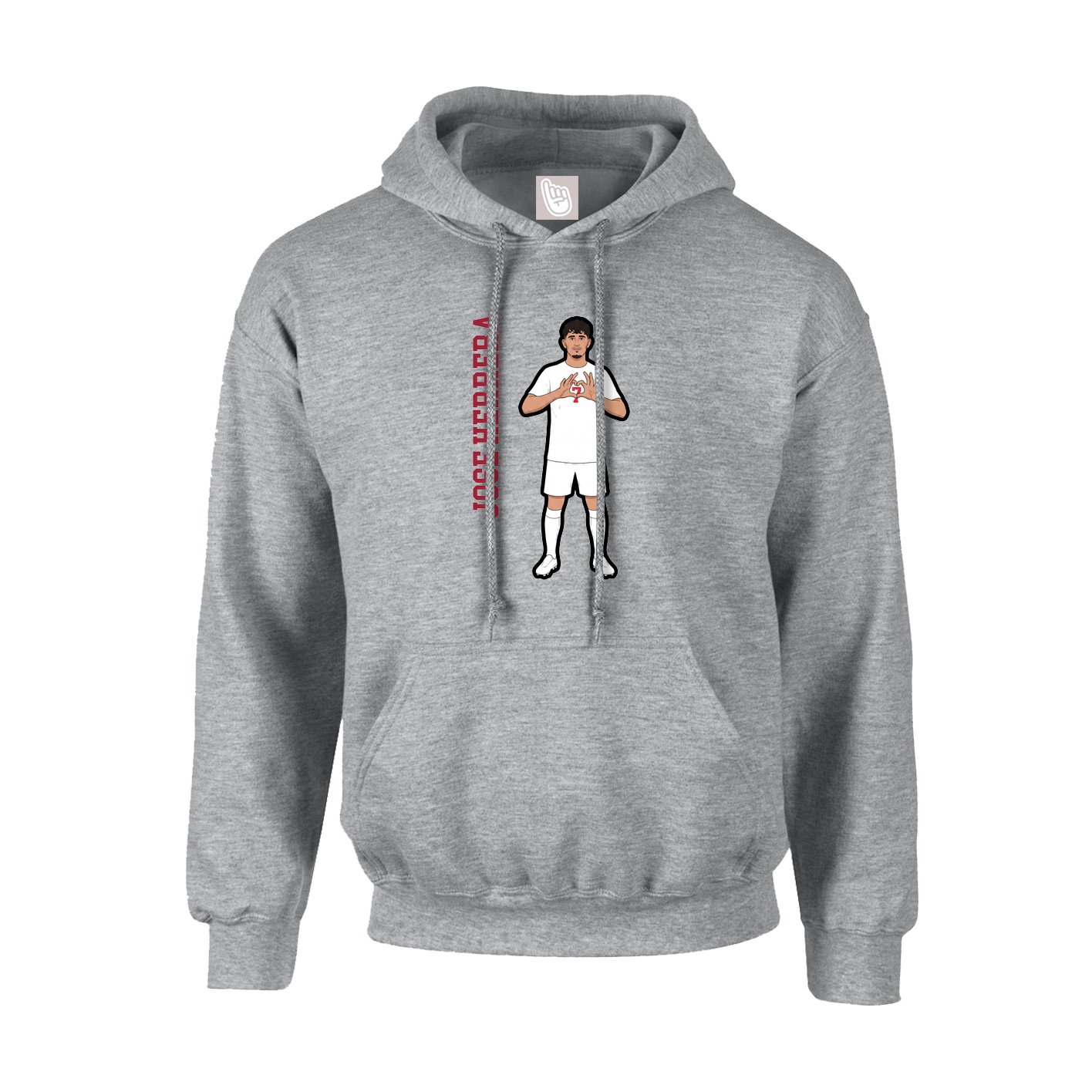 Hoodie — Name Vertical in Grey