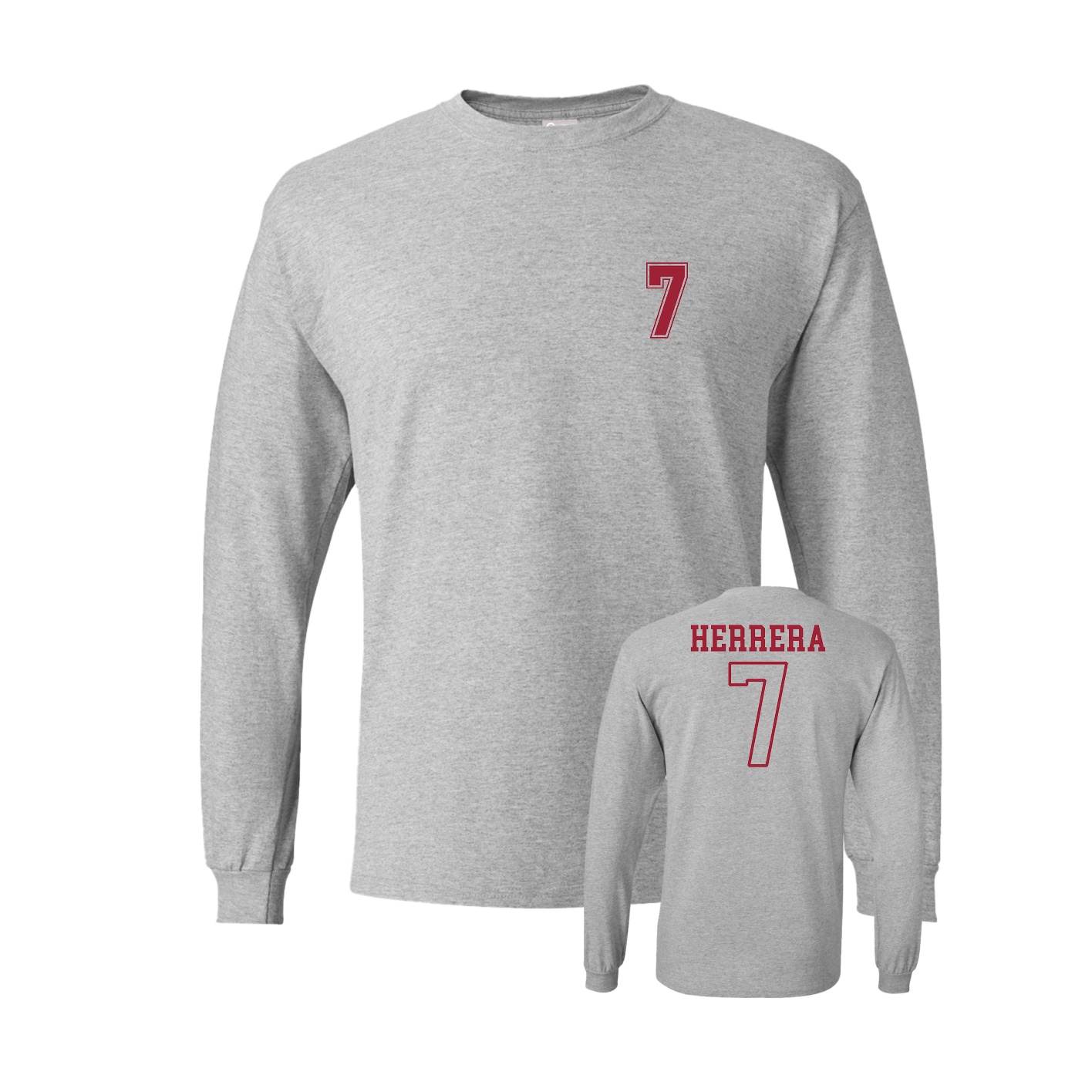 Long Sleeve Tee — Chest Back in Grey