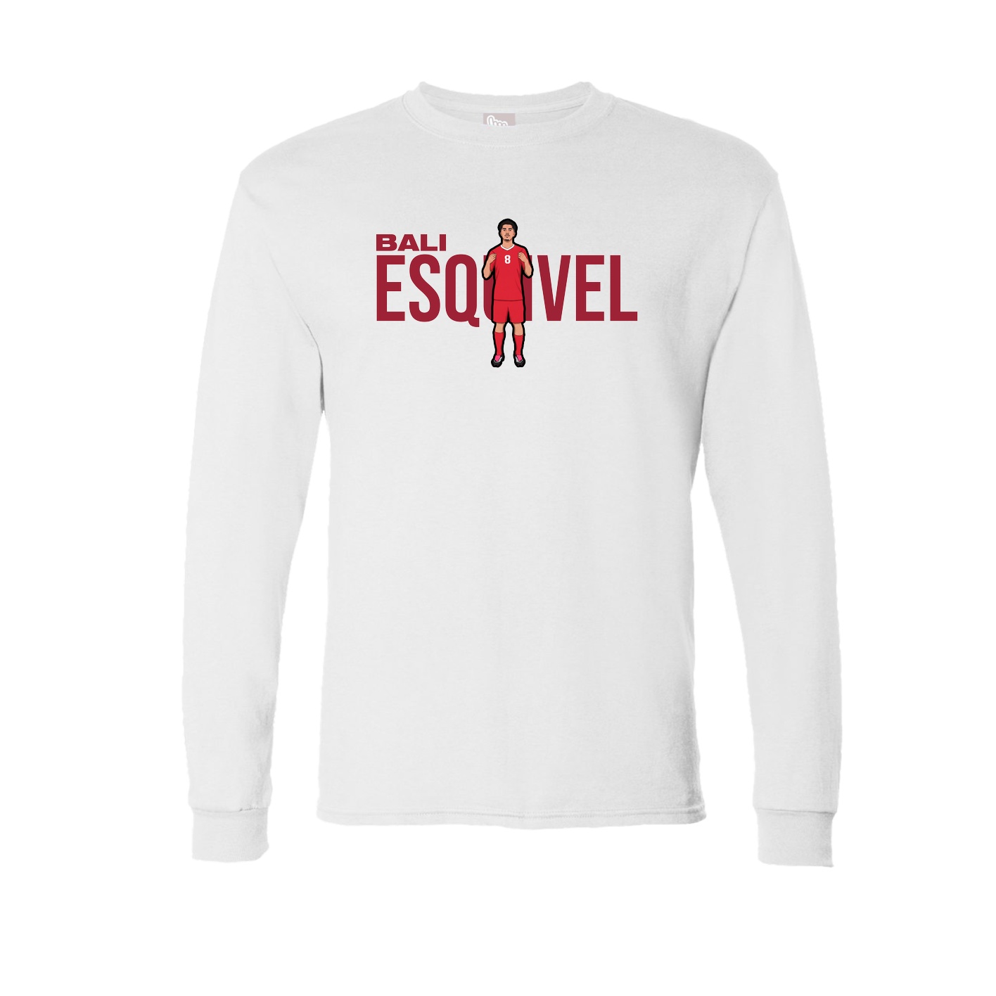 Long Sleeve Tee — Player Name in White