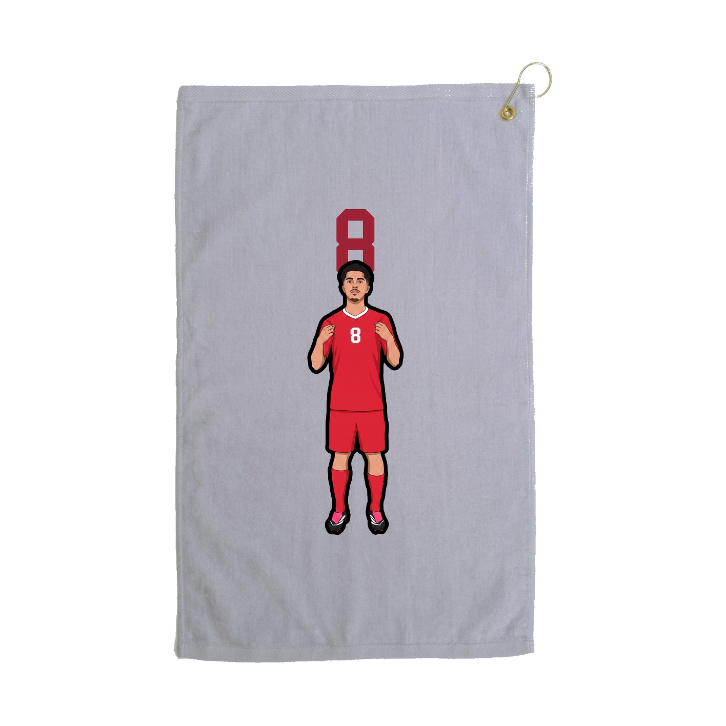 Golf Towel — Number Top in Grey
