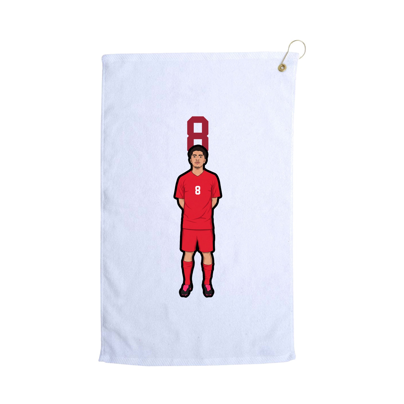 Golf Towel — Number Top in White
