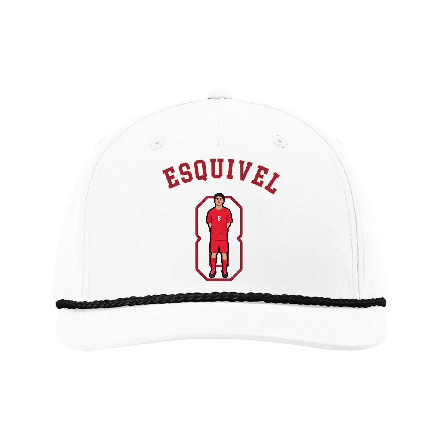 Five-Panel Classic Rope Cap — Shirsey Arch in White