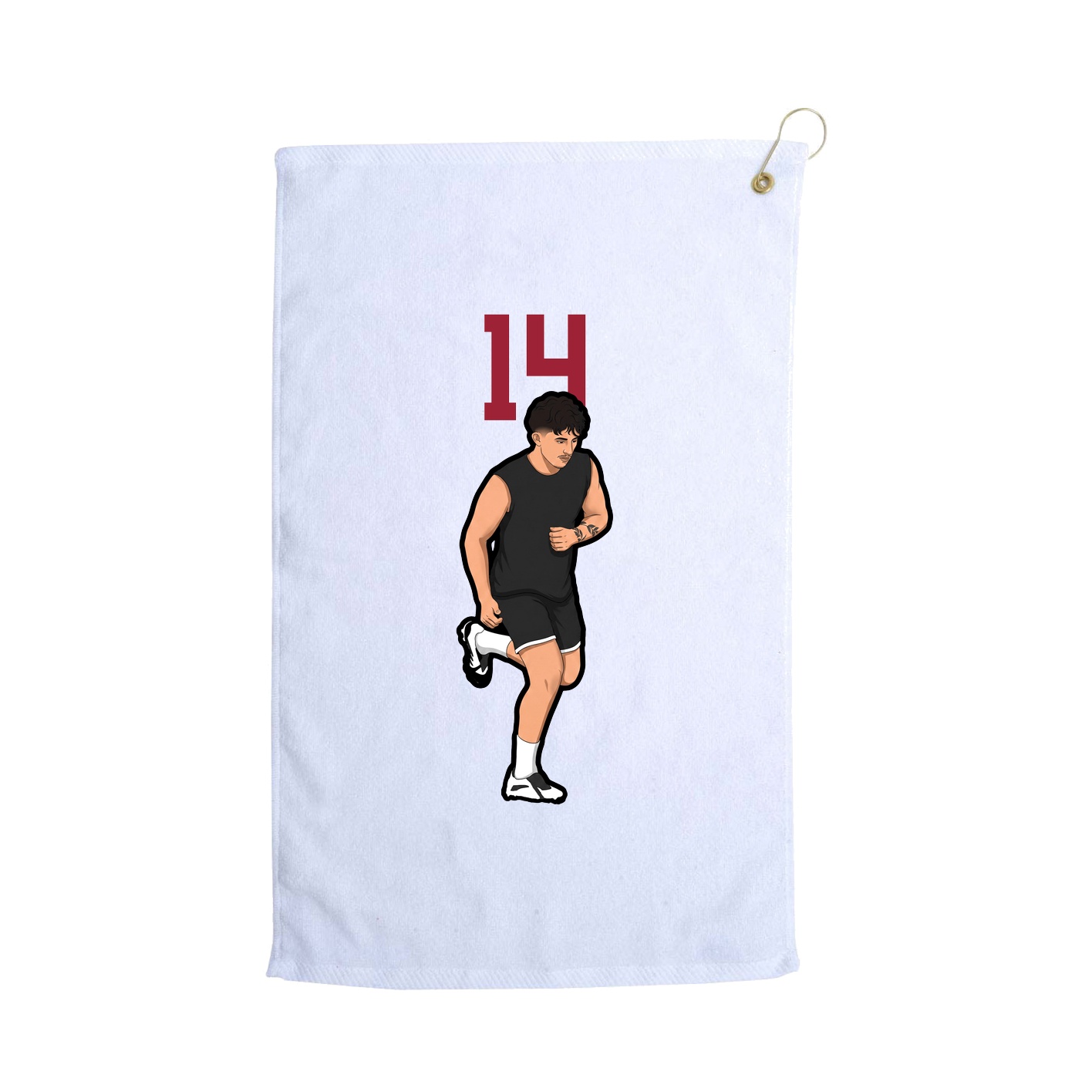 Golf Towel — Number Top in White