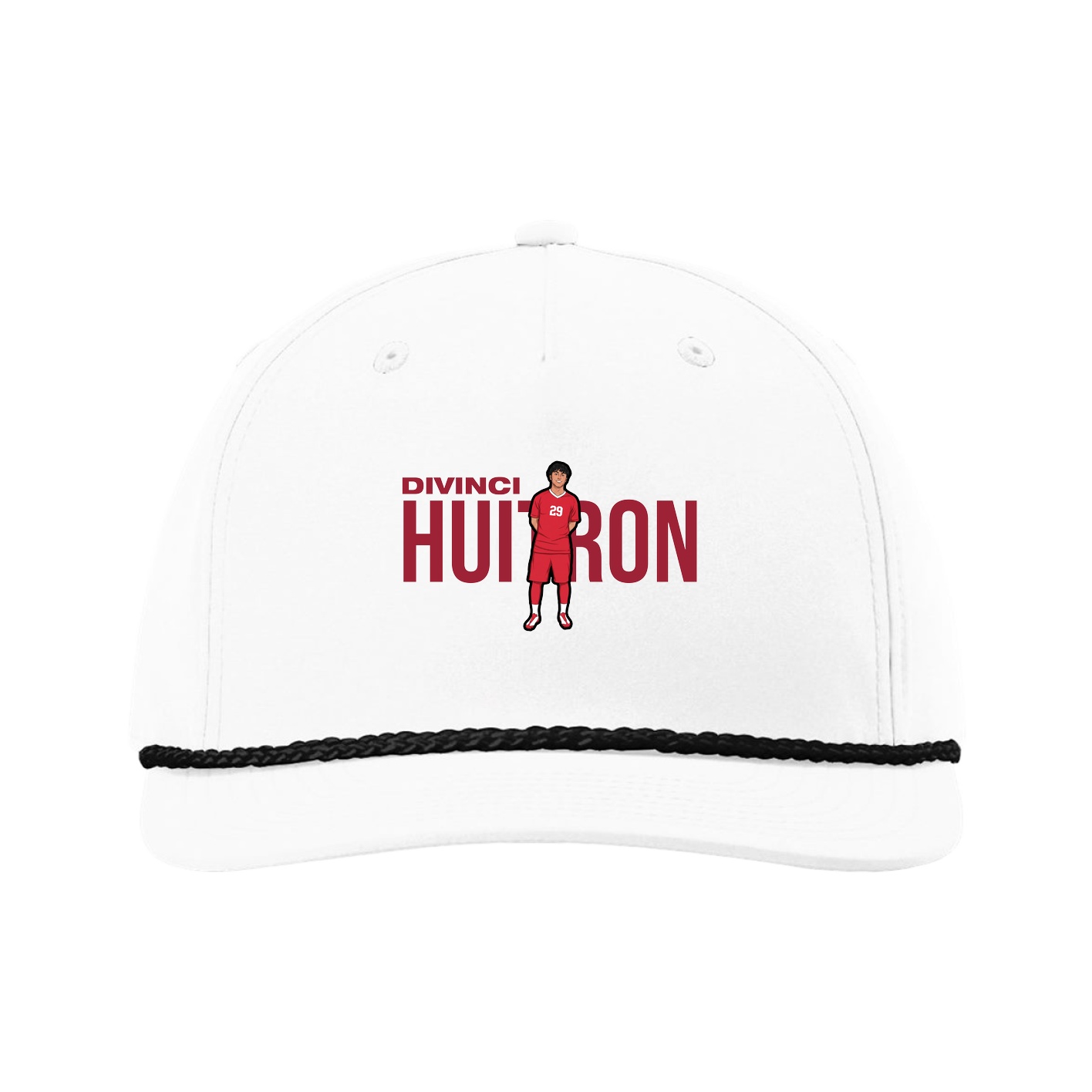 Five-Panel Classic Rope Cap — Player Name in White