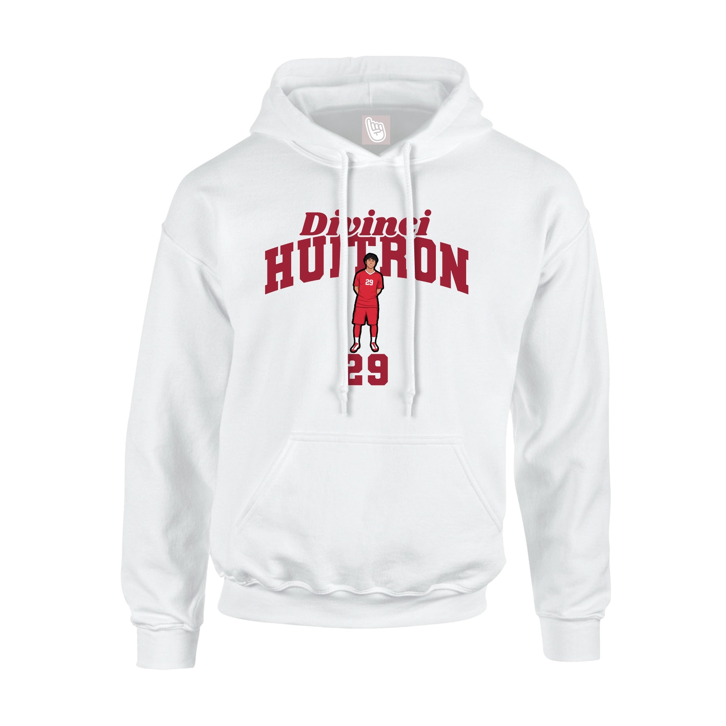 Youth Hoodie — Signature Arch in White