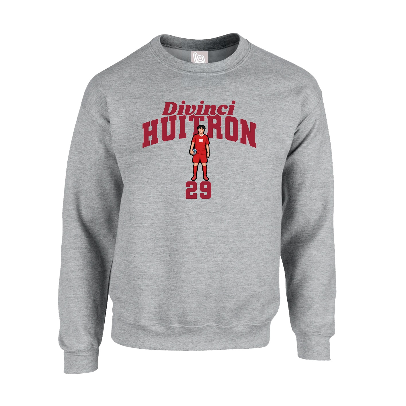 Fleece Crew — Signature Arch in Grey