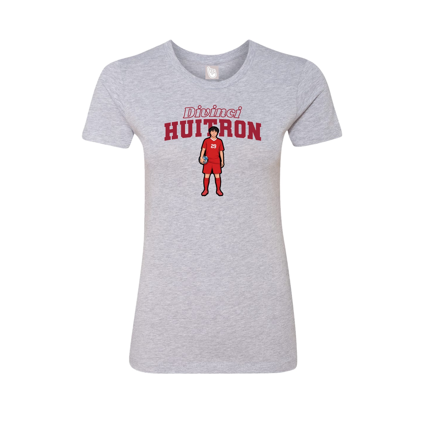 Fitted Women's Tee — Name Arch in Grey