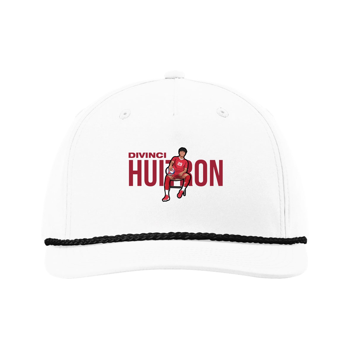 Five-Panel Classic Rope Cap — Player Name in White