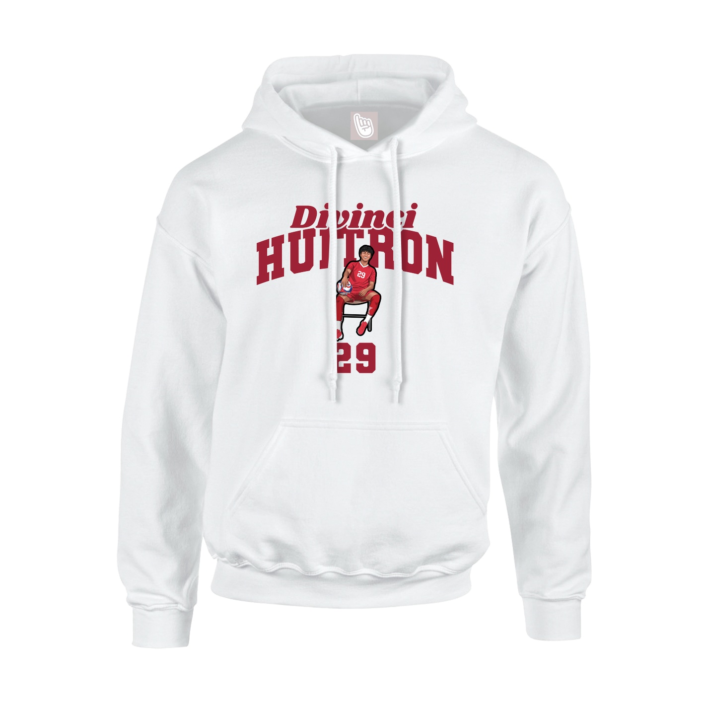 Youth Hoodie — Signature Arch in White