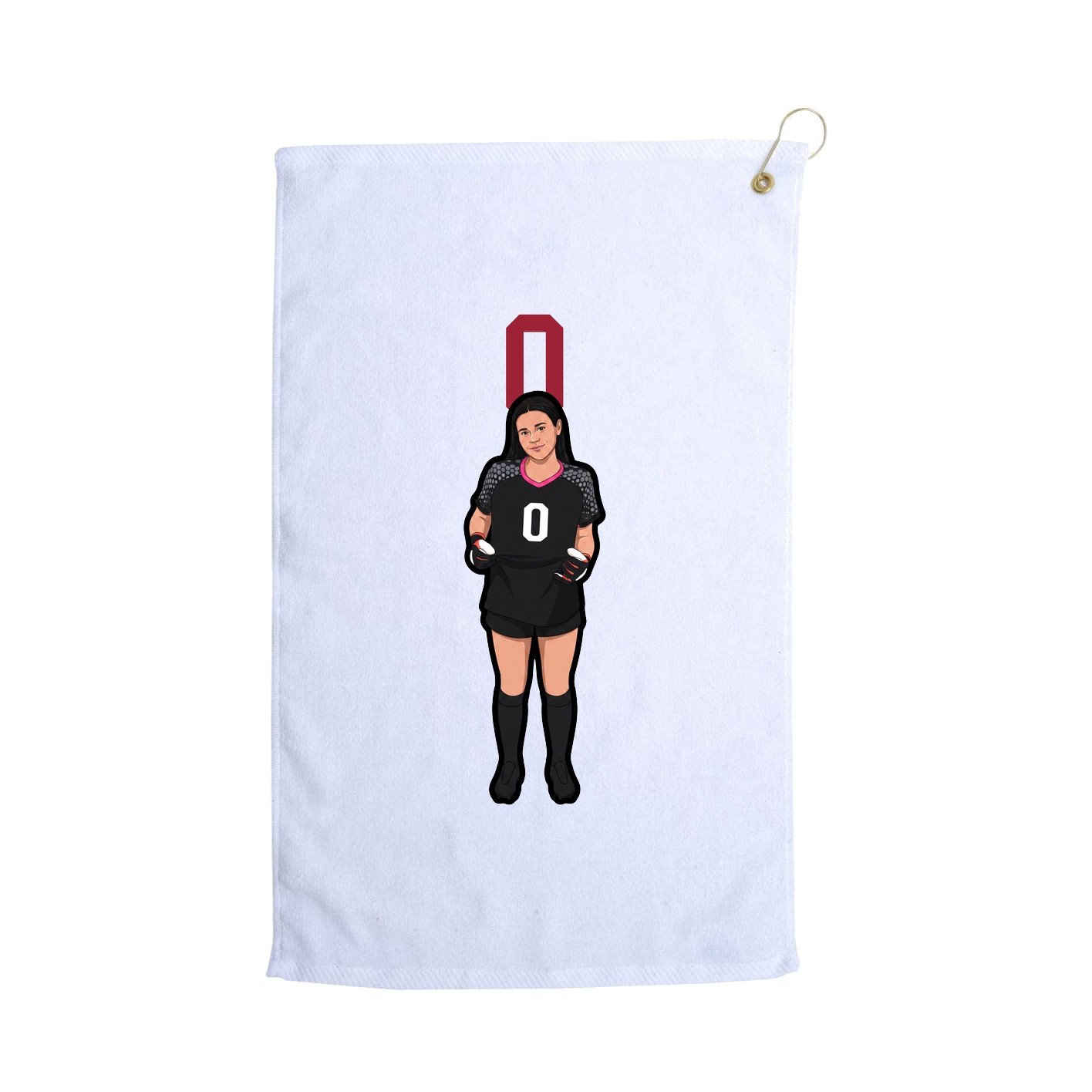 Golf Towel — Number Top in White