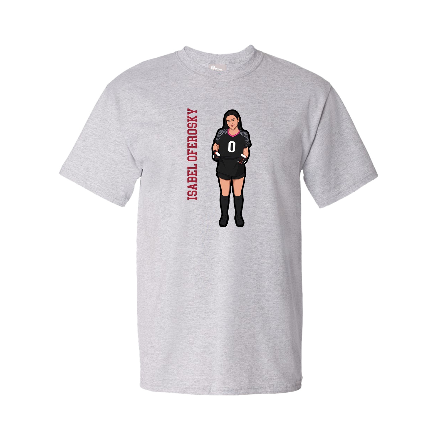 Youth Tee — Name Vertical in Grey