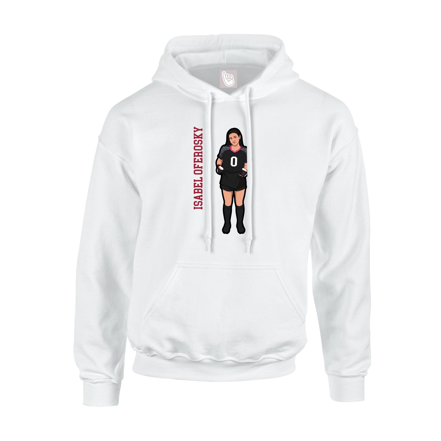 Youth Hoodie — Name Vertical in White