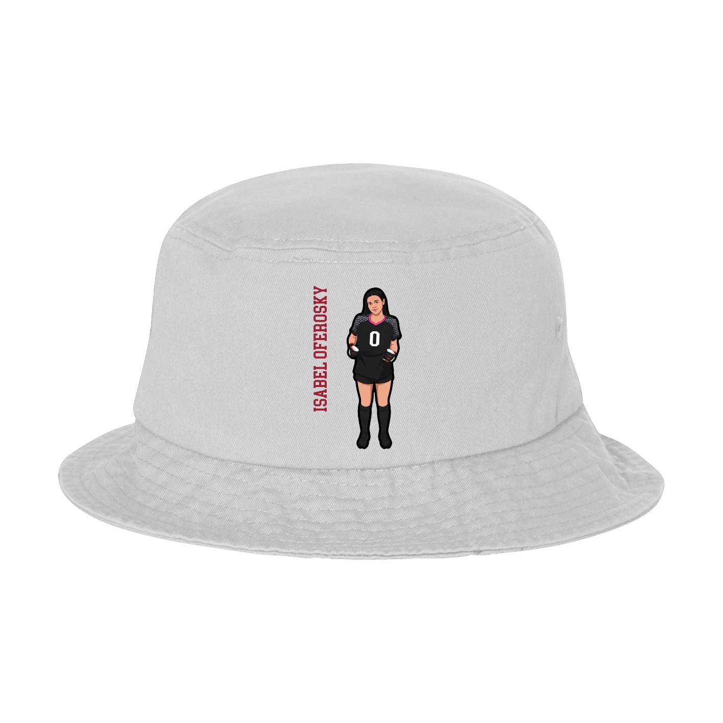 Bucket Cap — Name Vertical in White