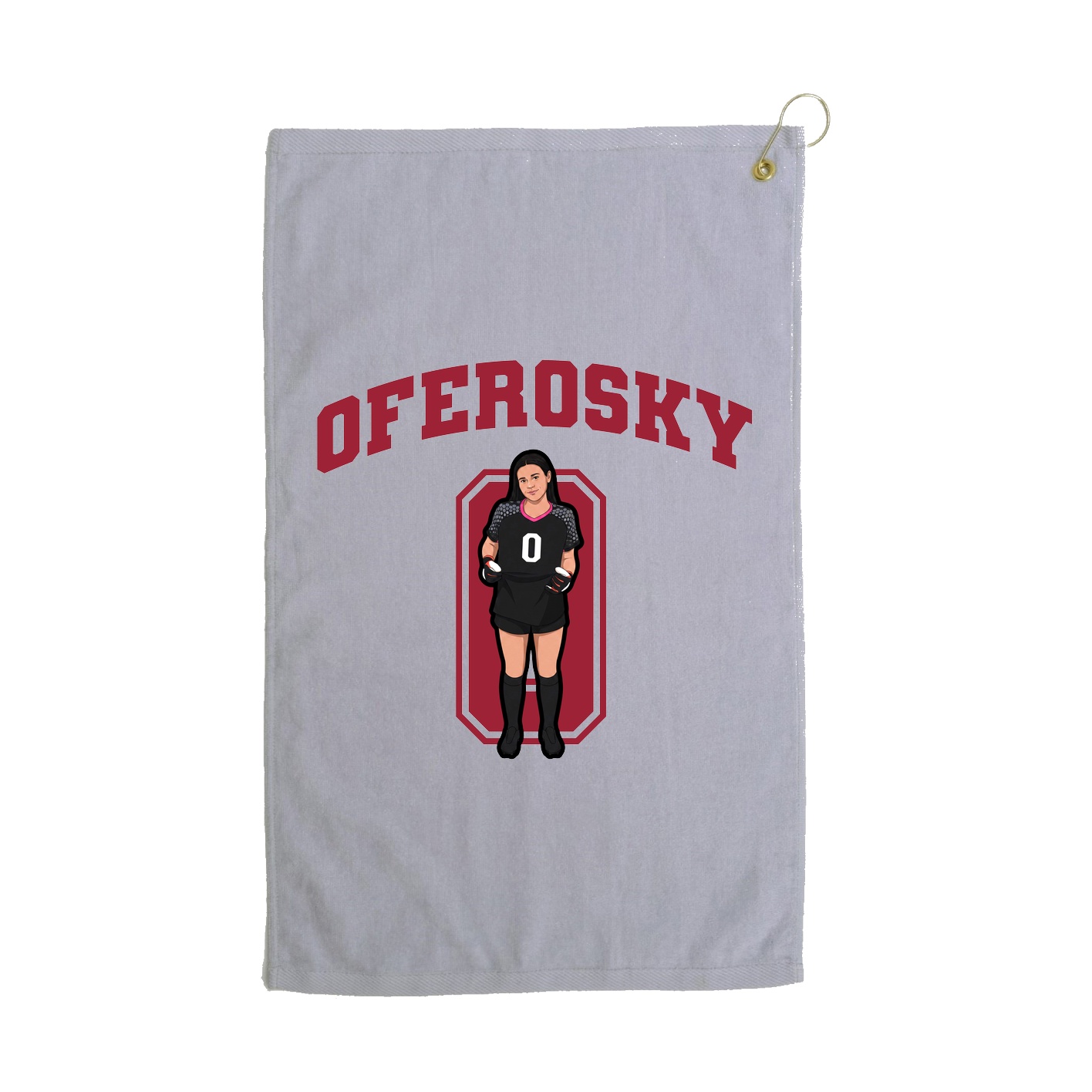 Golf Towel — Number in Grey