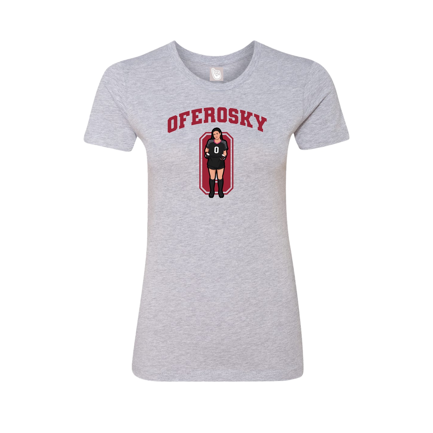 Fitted Women's Tee — Number in Grey