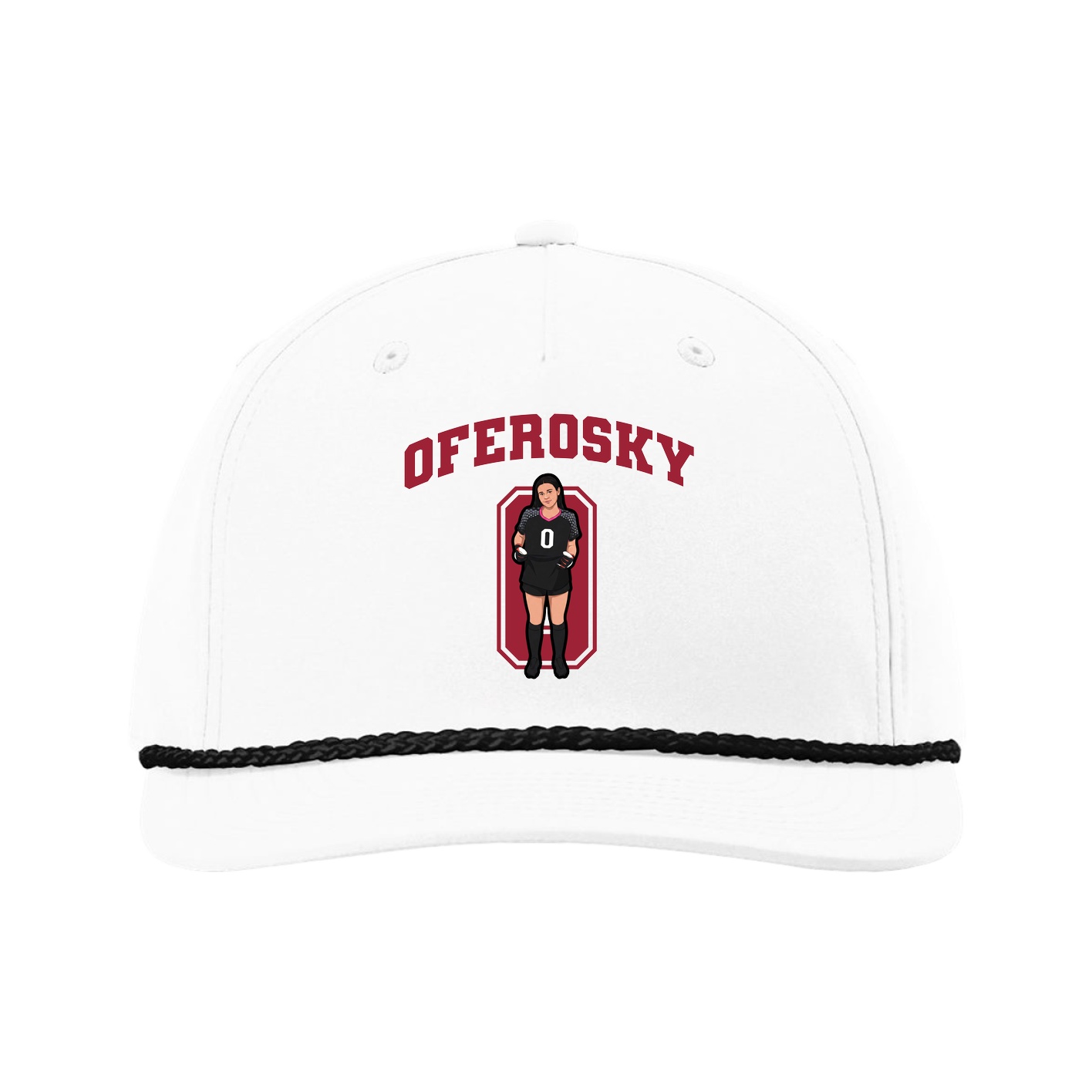Five-Panel Classic Rope Cap — Number in White