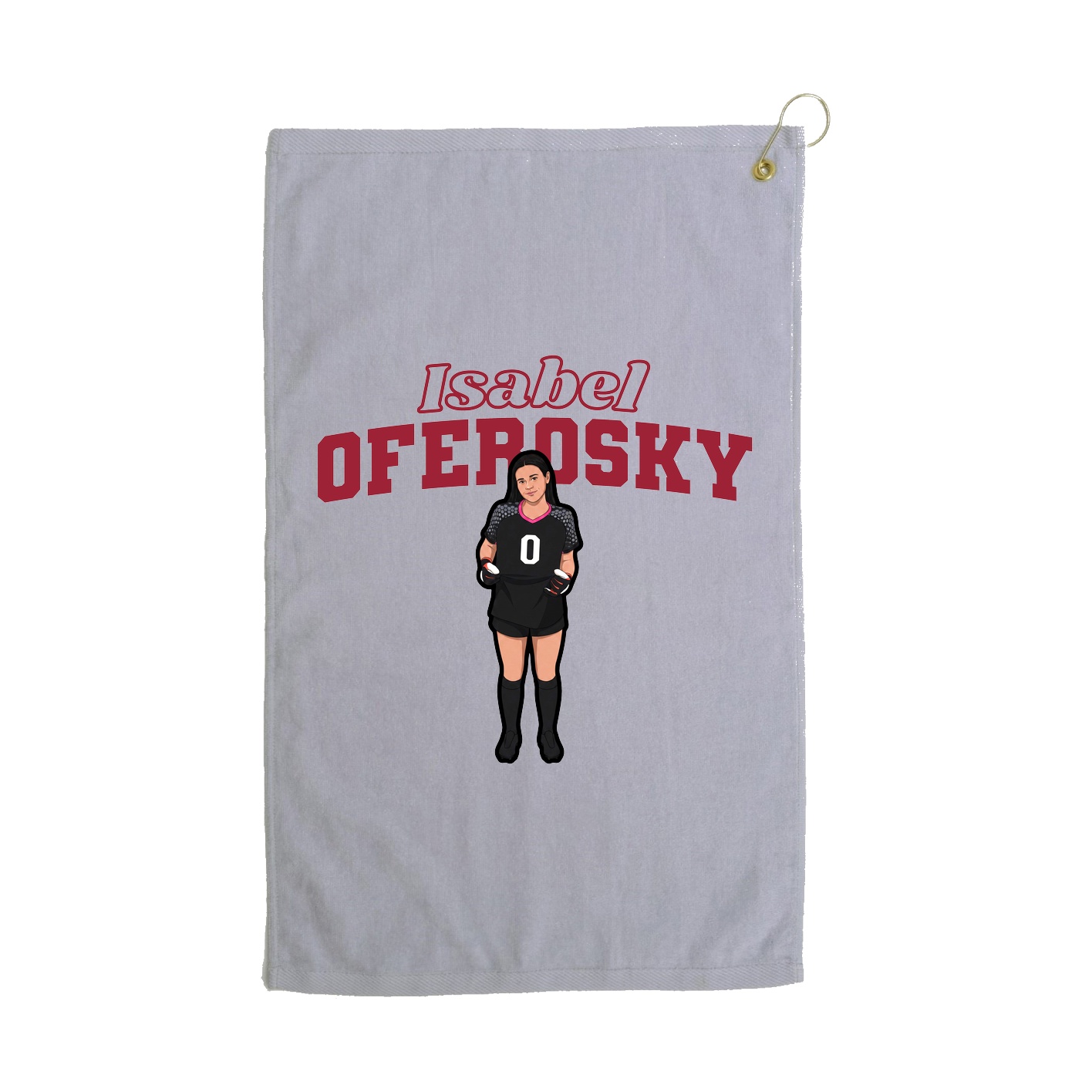 Golf Towel — Name Arch in Grey