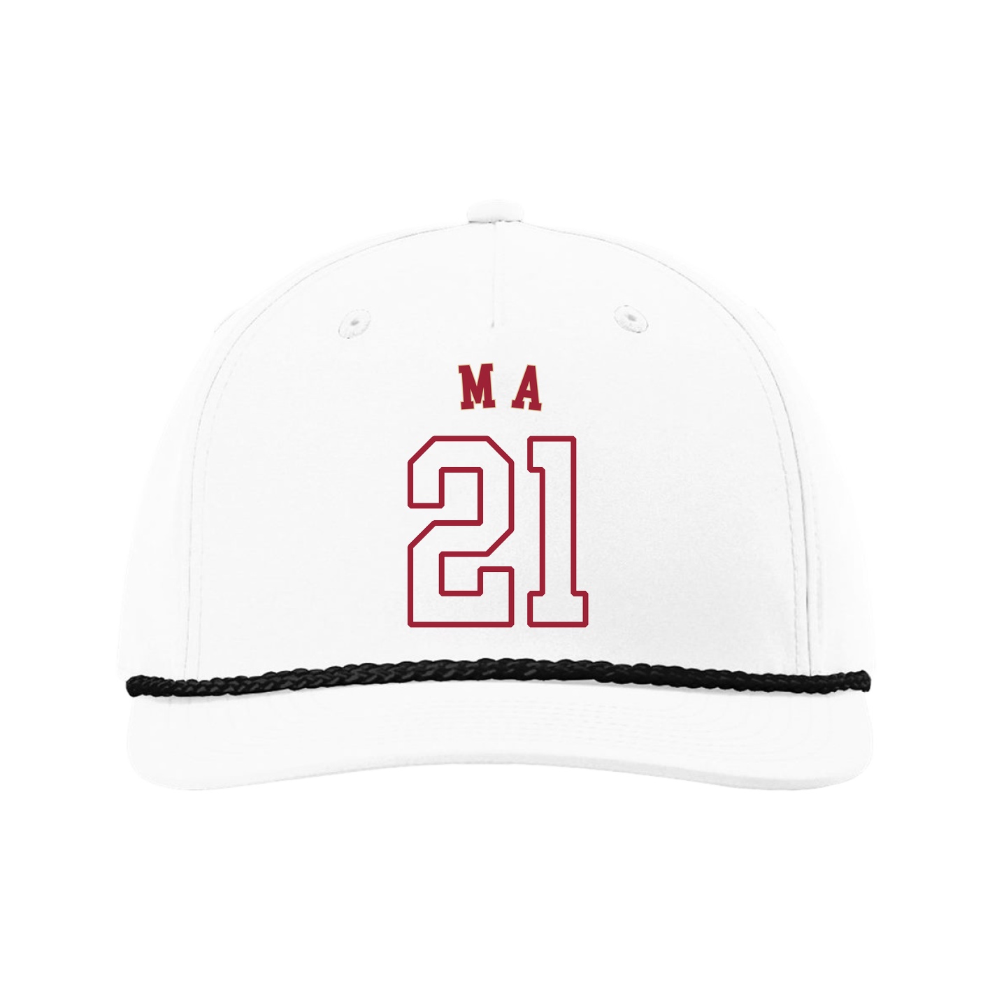 Five-Panel Classic Rope Cap — Shirsey Arch in White