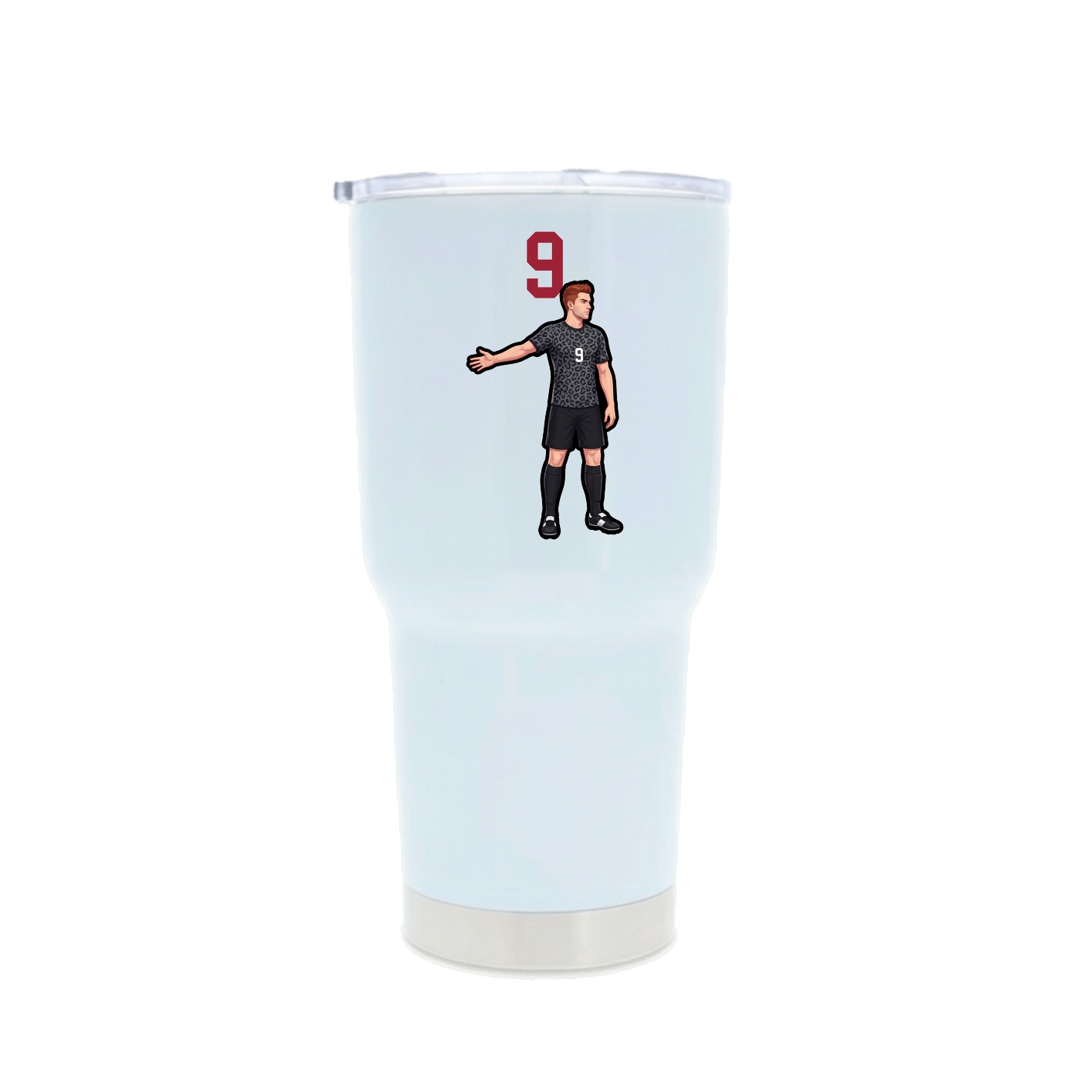 30oz Stainless Steel Tumbler — Number Top in White