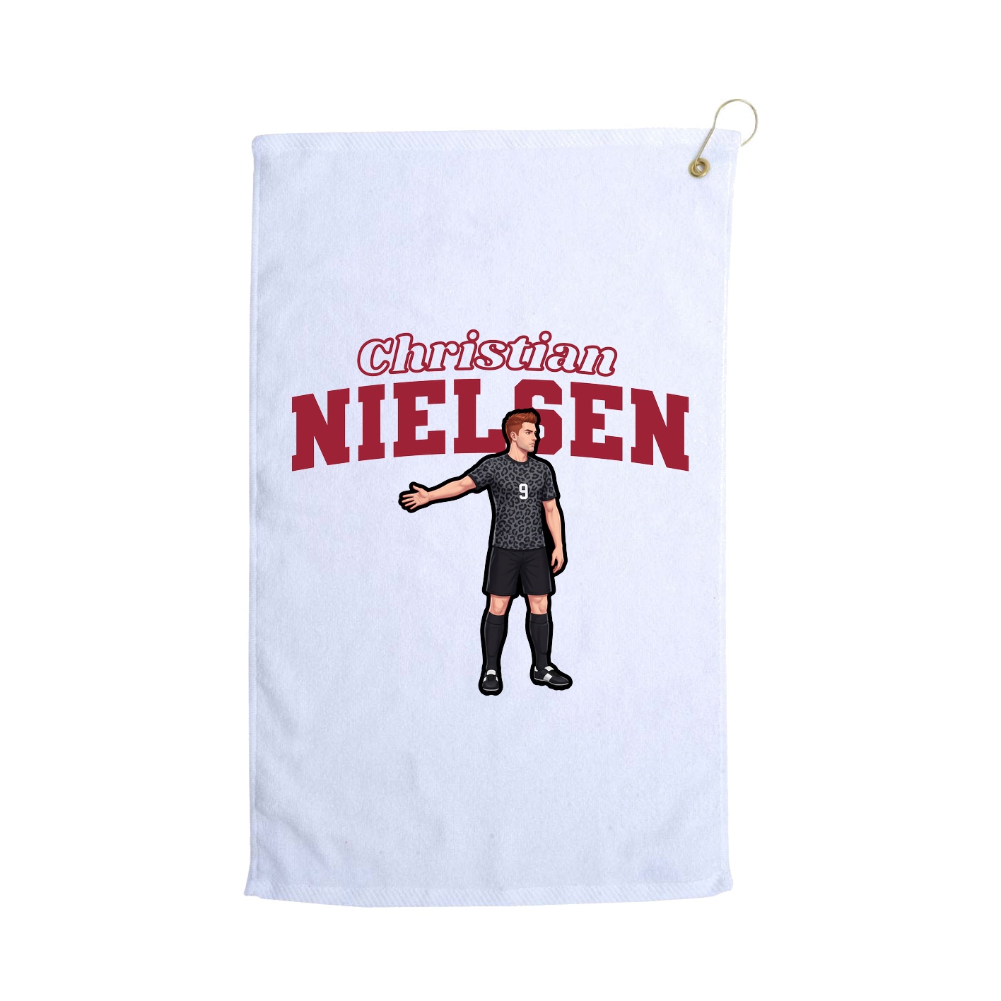 Golf Towel — Name Arch in White