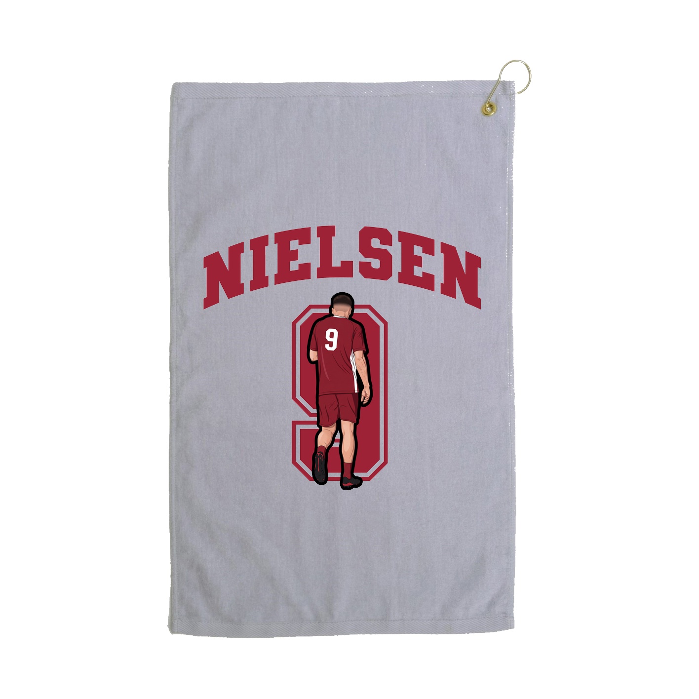 Golf Towel — Number in Grey