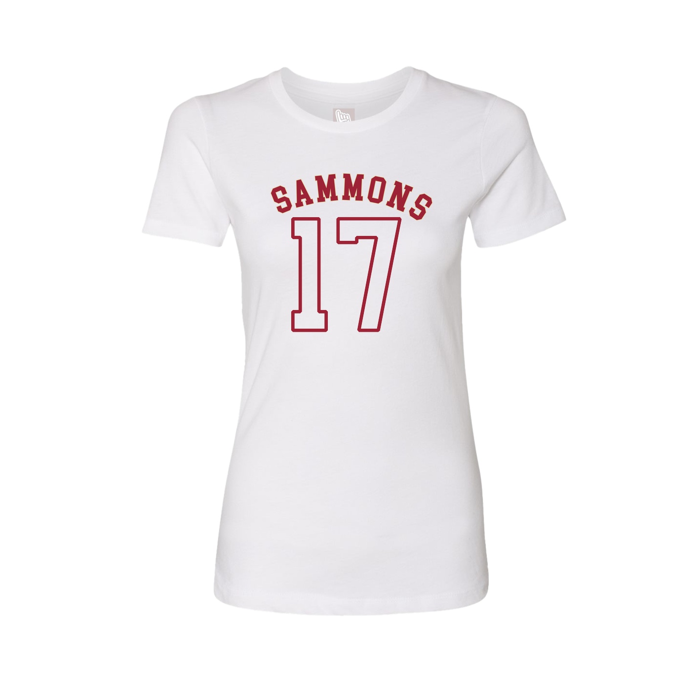 Fitted Women's Tee — Shirsey Arch in White