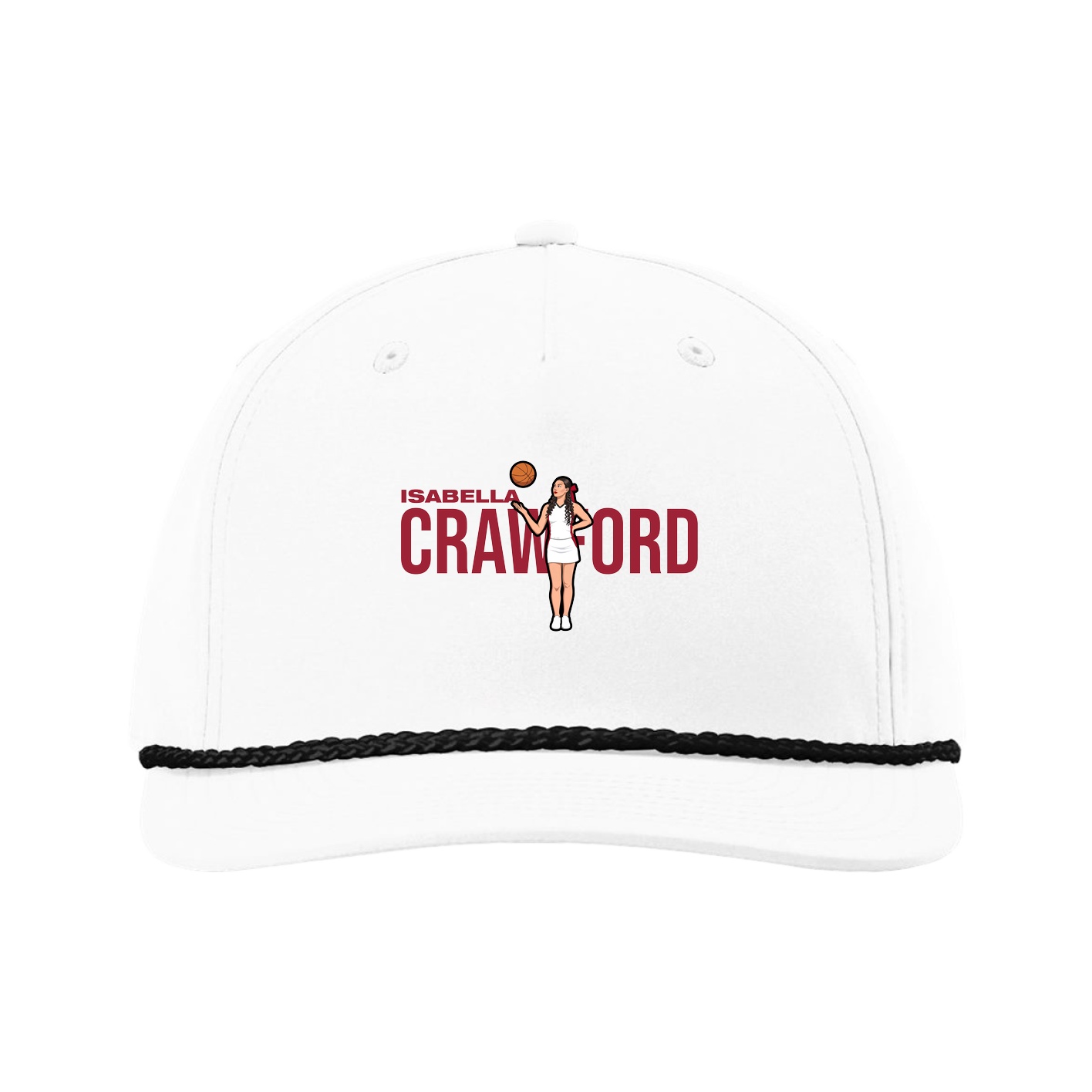 Five-Panel Classic Rope Cap — Player Name in White