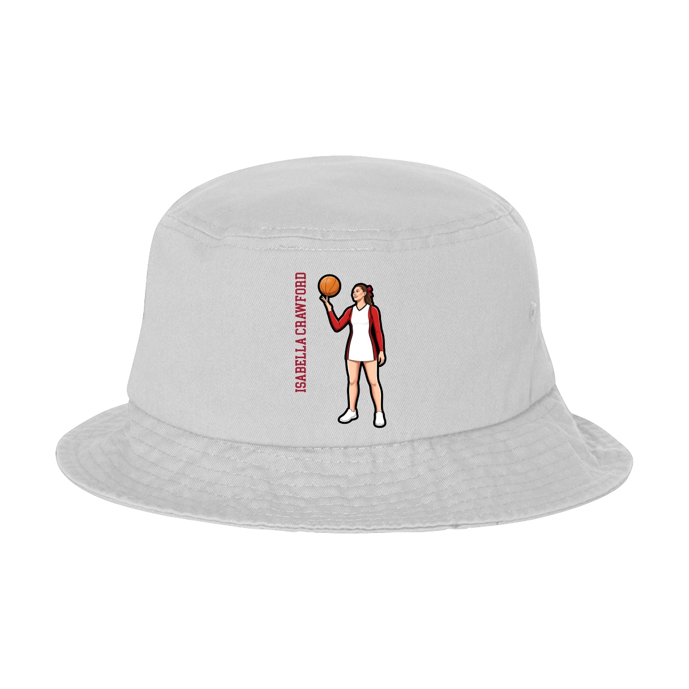 Bucket Cap — Name Vertical in White