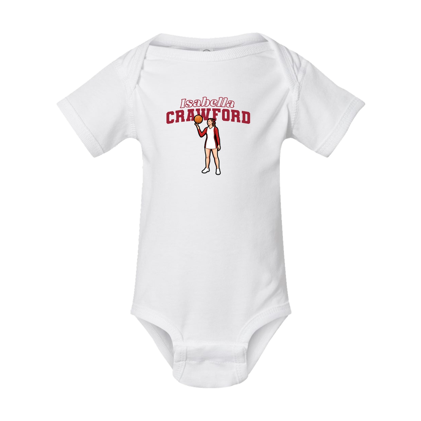 Baby Onesie — Name Arch in White