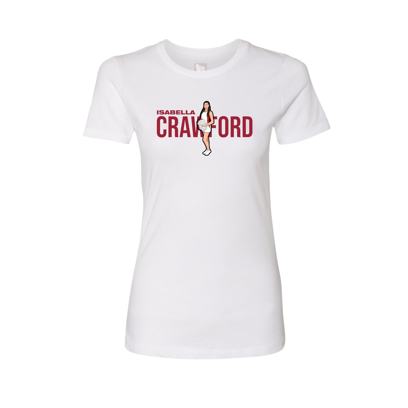 Fitted Women's Tee — Player Name in White
