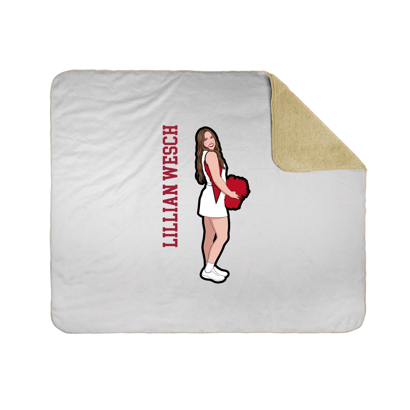 Throw Blanket — Name Vertical in White
