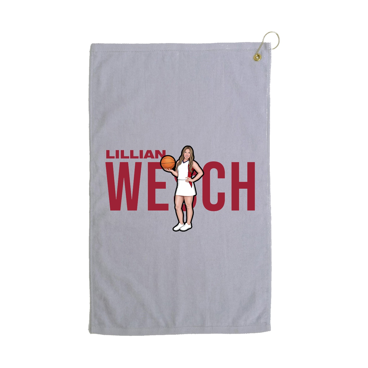 Golf Towel — Player Name in Grey